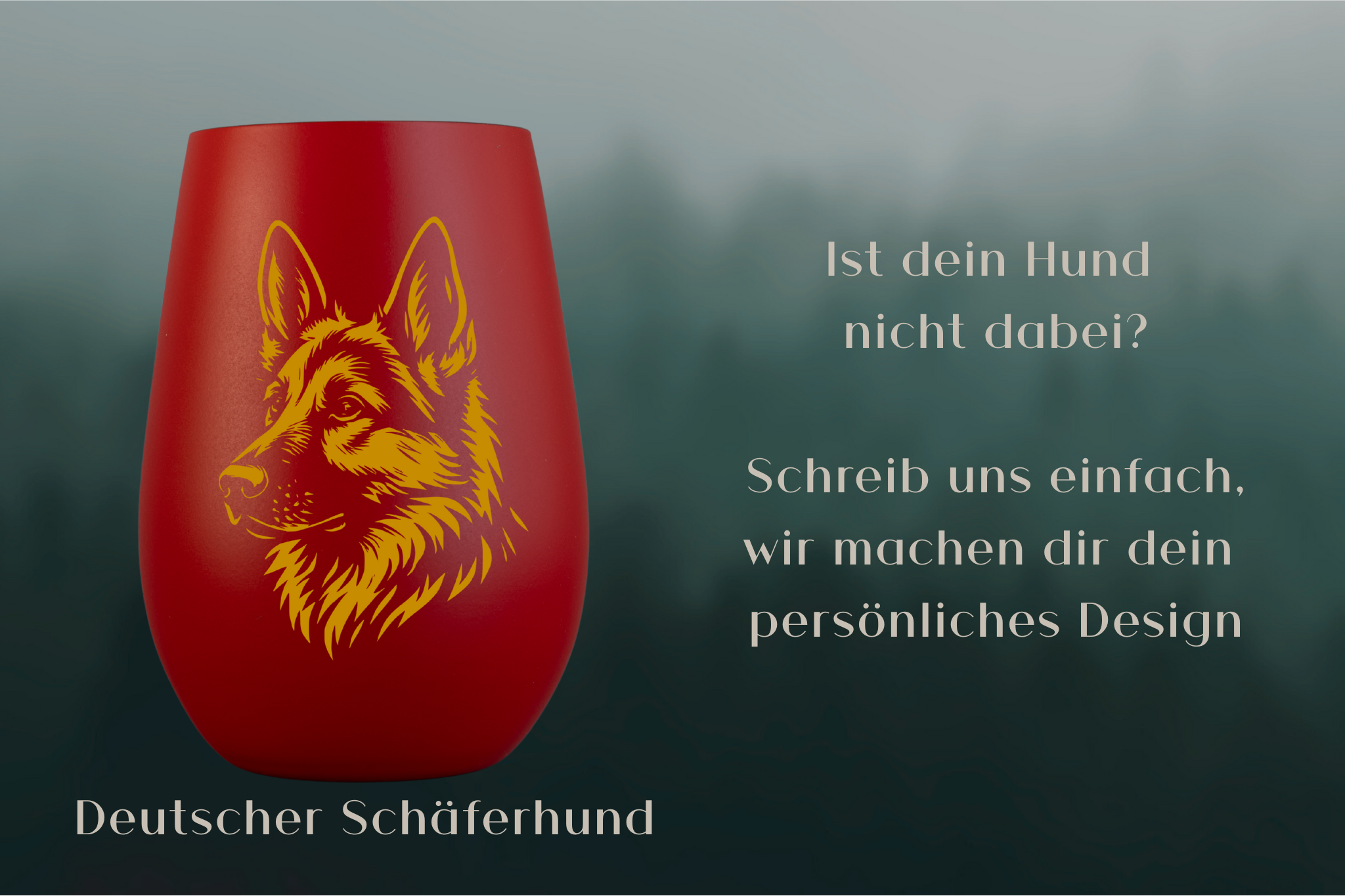 Stölzle Windlicht Rot mit Hundemotiv