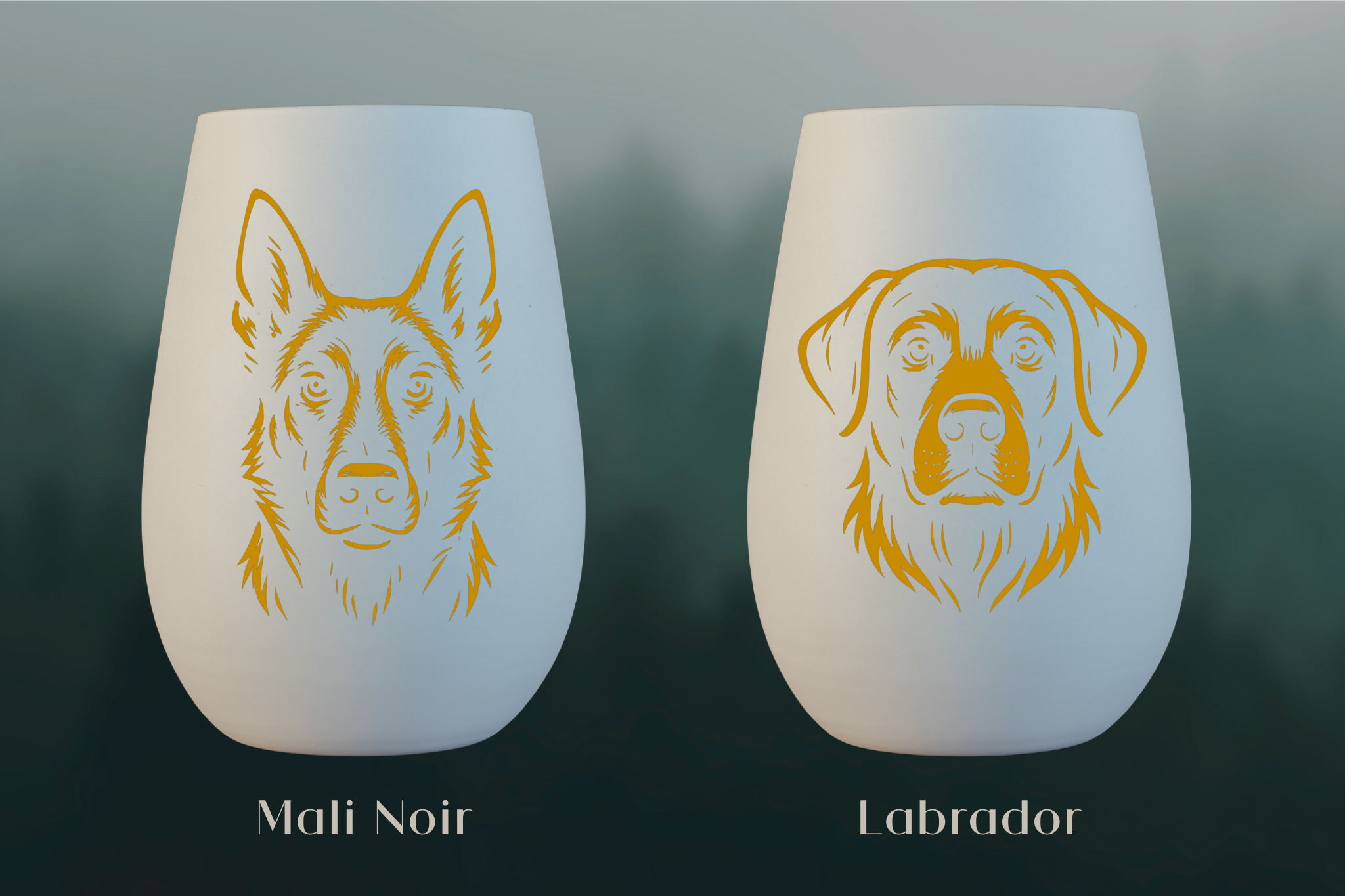 Stölzle Windlicht Weiß mit Hundemotiv