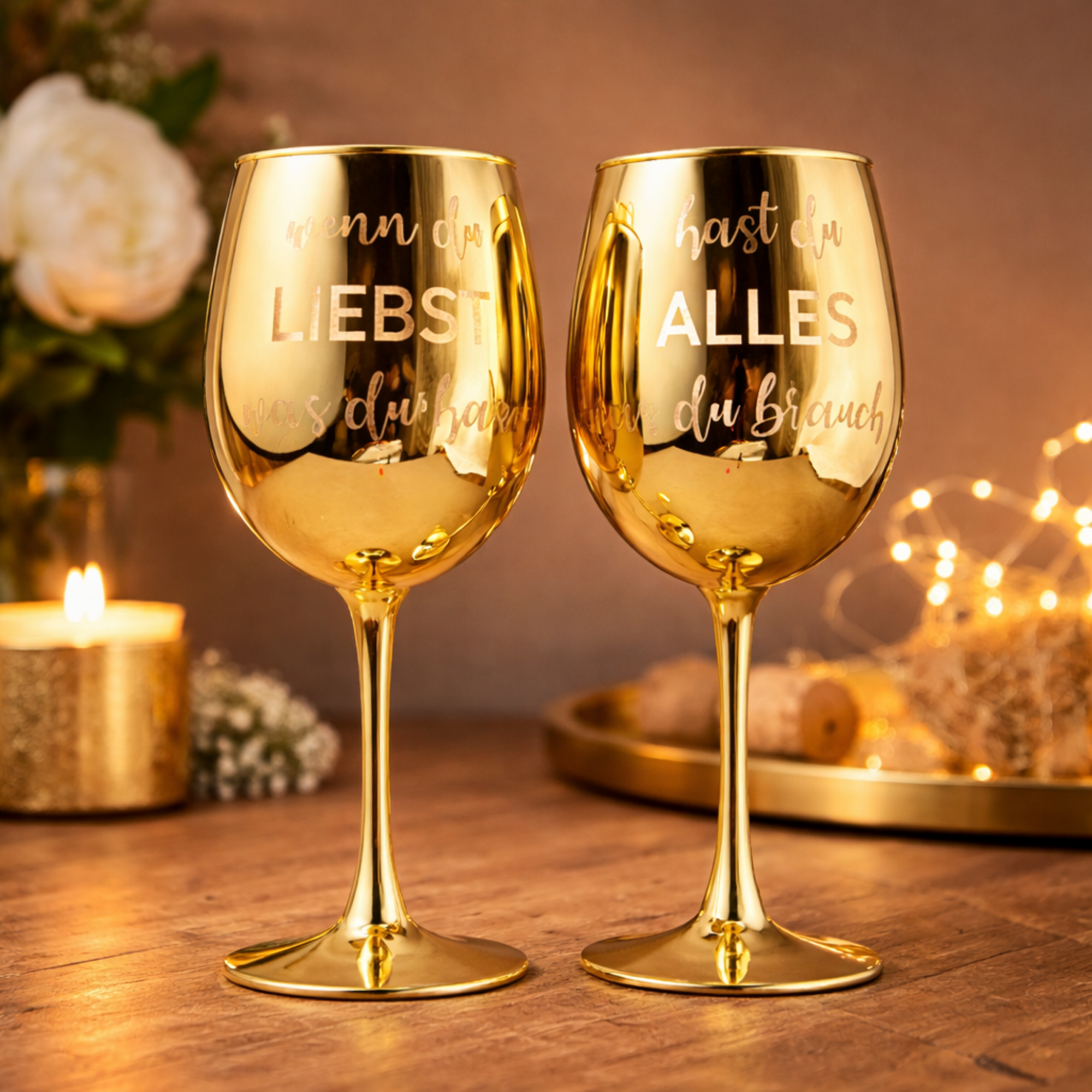 Weingläser Set Gold personalisiert