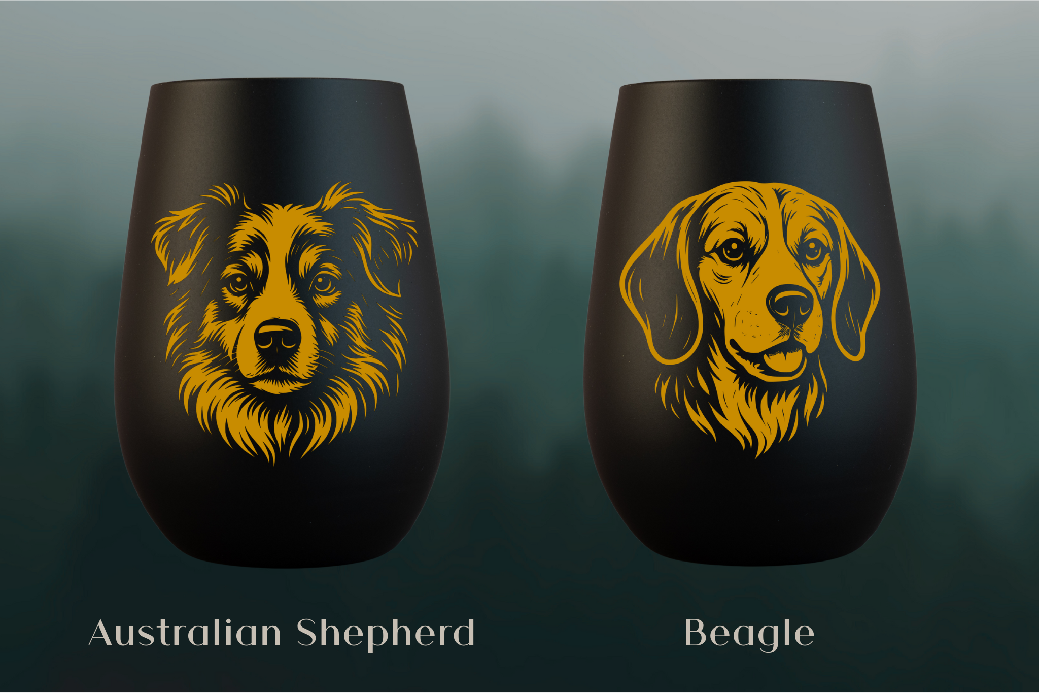 Stölzle Windlicht Schwarz mit Hundemotiv