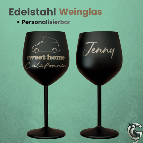 Edelstahl Weinglas - für VW California Fahrer