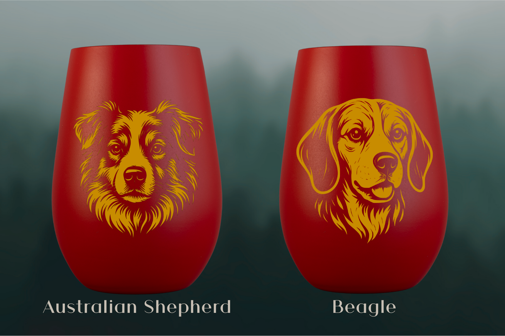 Stölzle Windlicht Rot mit Hundemotiv