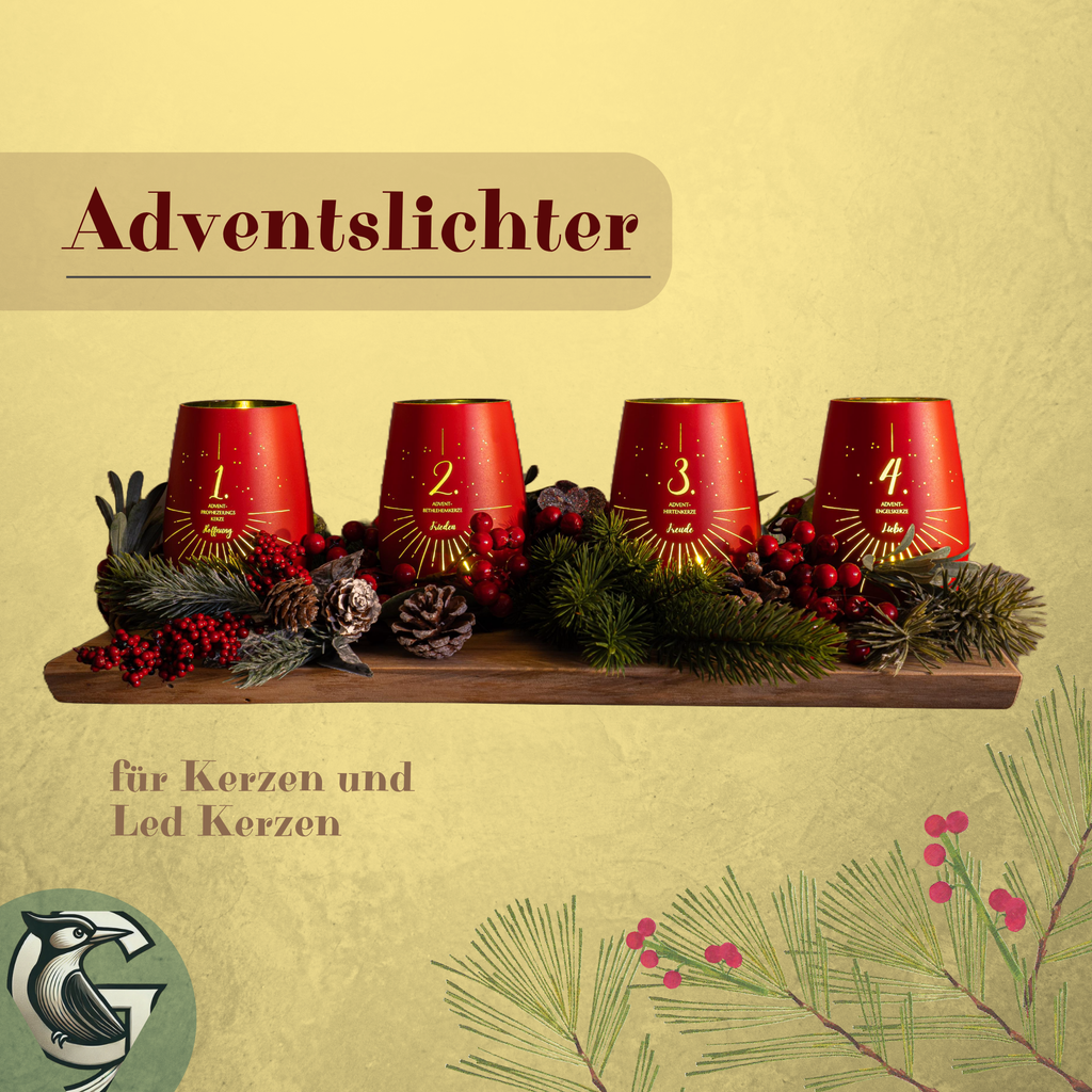 Adventslichter für Adventskränze und Weihnachtsdekoration zum selber basteln (Kopie)