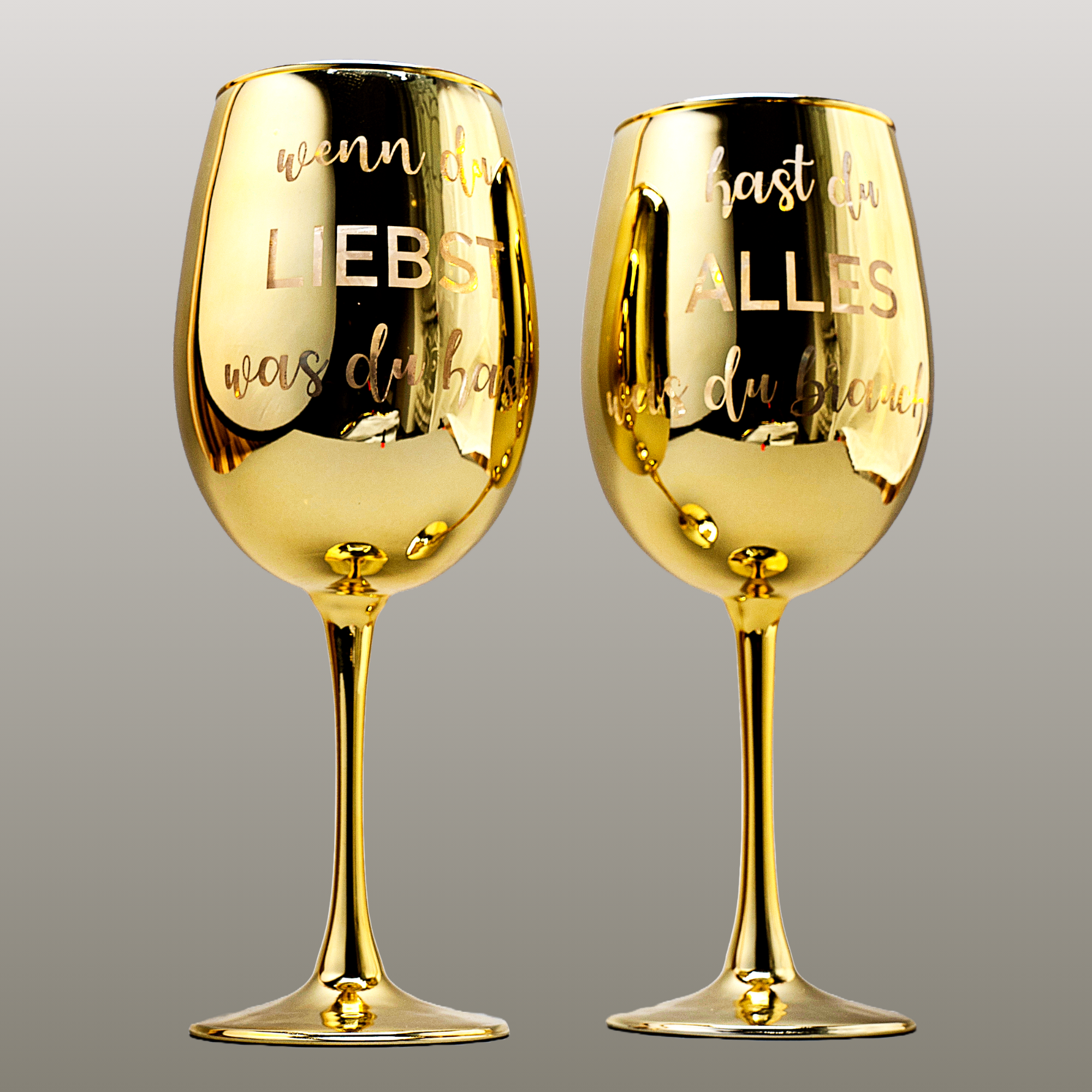 Weingläser Set Gold personalisiert