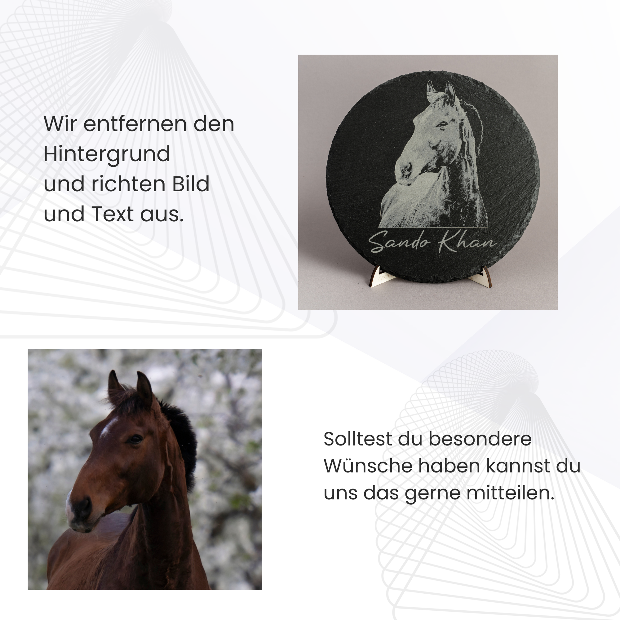 Runde Schieferplatte Ø 20 cm graviert mit Foto & Wunschtext