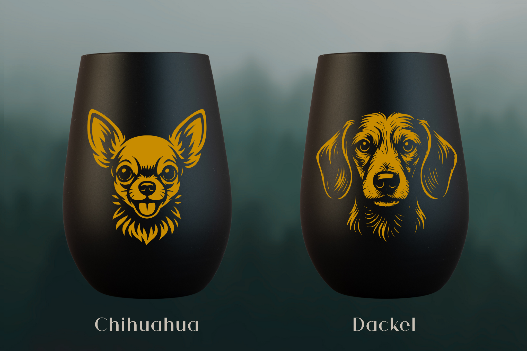 Stölzle Windlicht Schwarz mit Hundemotiv