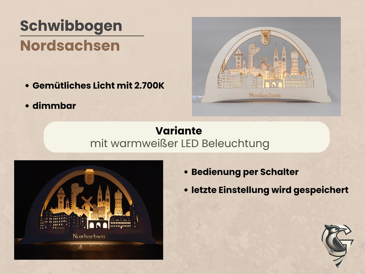 Schwibbogen Nordsachsen – beleuchtete Wahrzeichen deiner Heimat