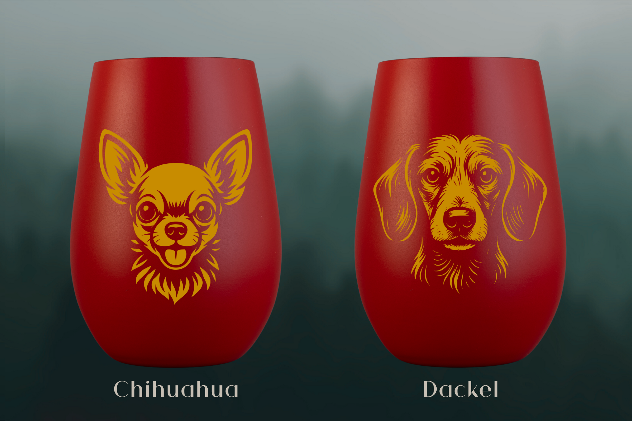 Stölzle Windlicht Rot mit Hundemotiv