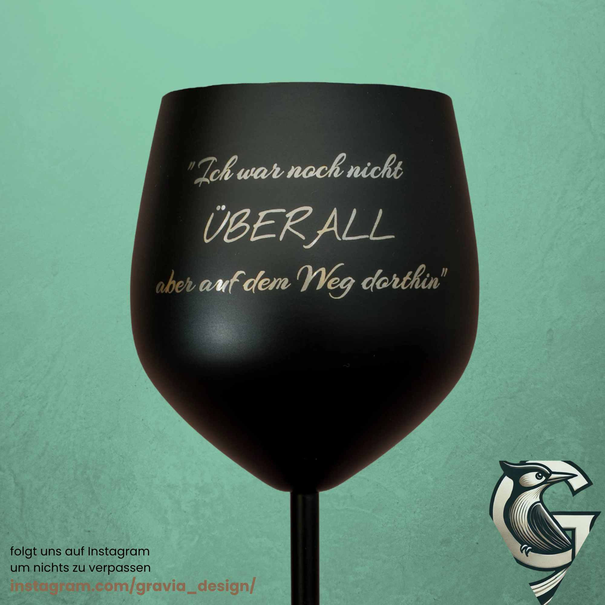 Edelstahl Weinglas - für Reisen, Camper und Vanlife optionale Namensgravur