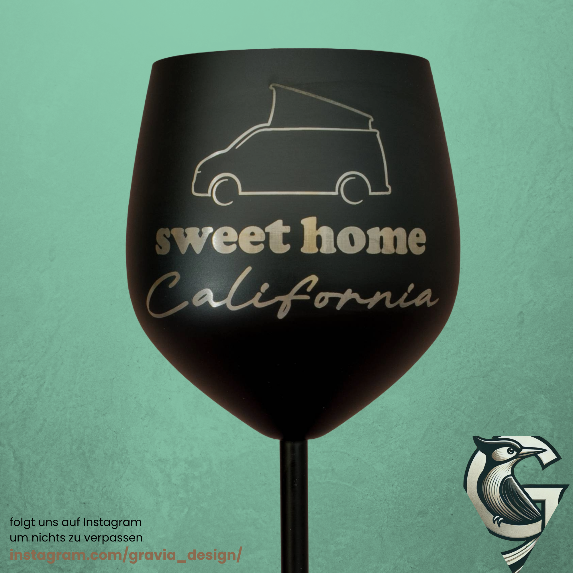 Edelstahl Weinglas - für VW California Fahrer