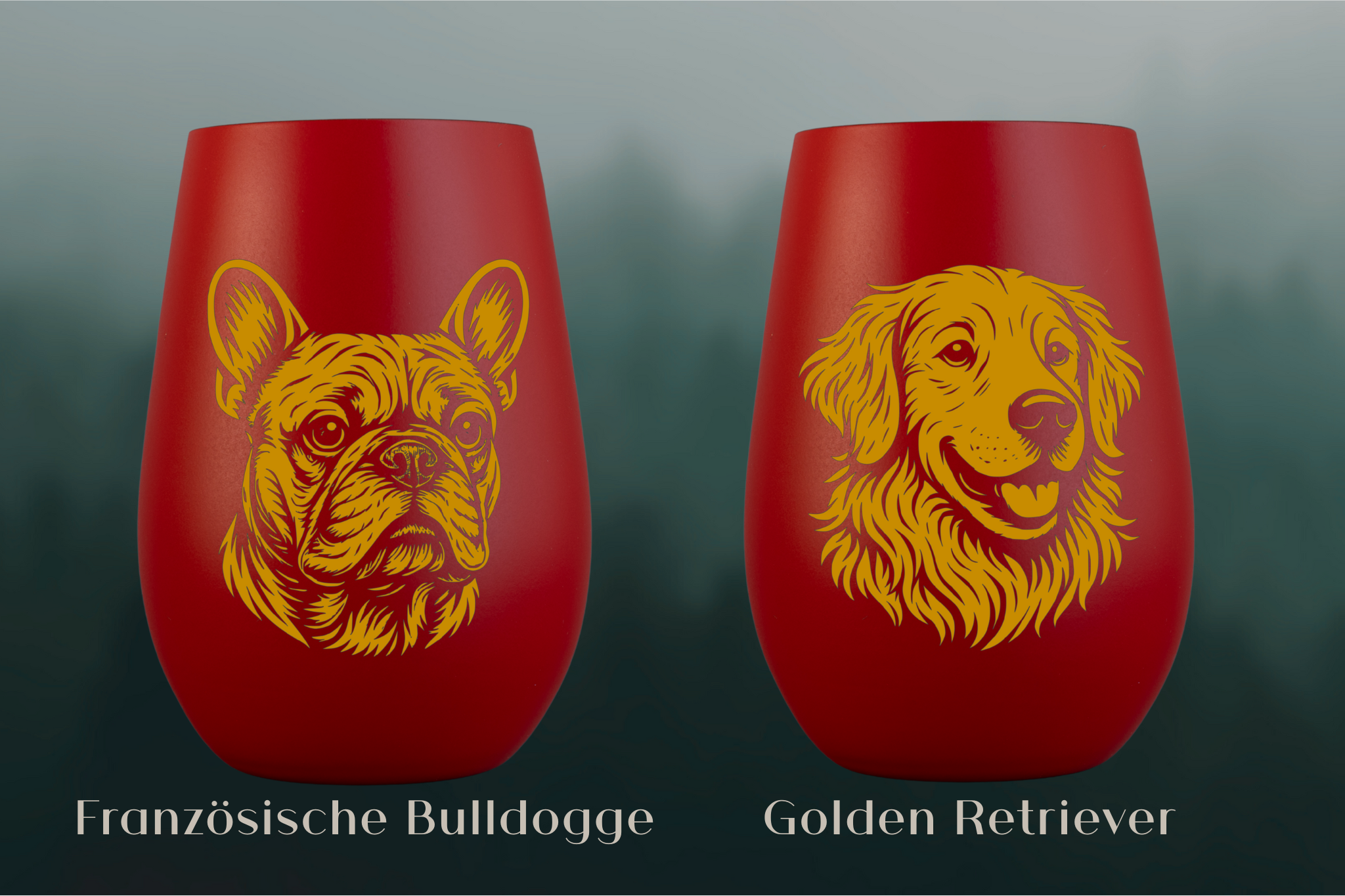 Stölzle Windlicht Rot mit Hundemotiv