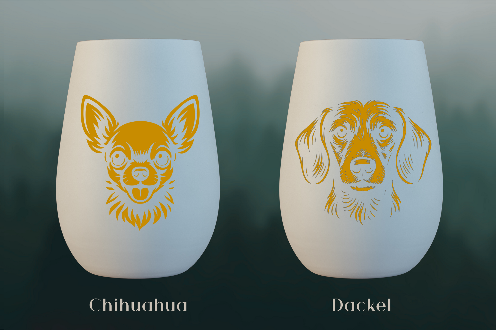 Stölzle Windlicht Weiß mit Hundemotiv