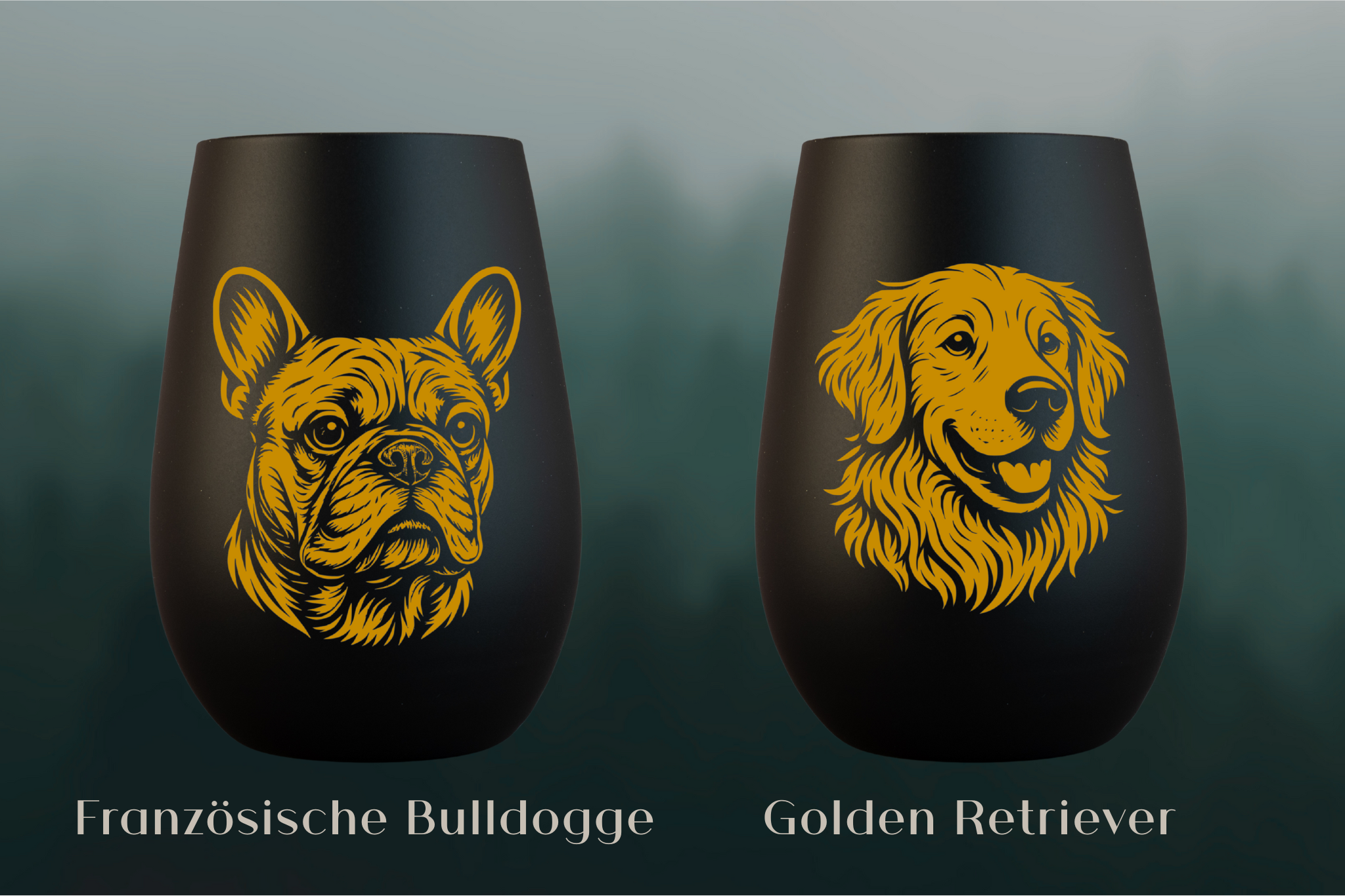 Stölzle Windlicht Schwarz mit Hundemotiv