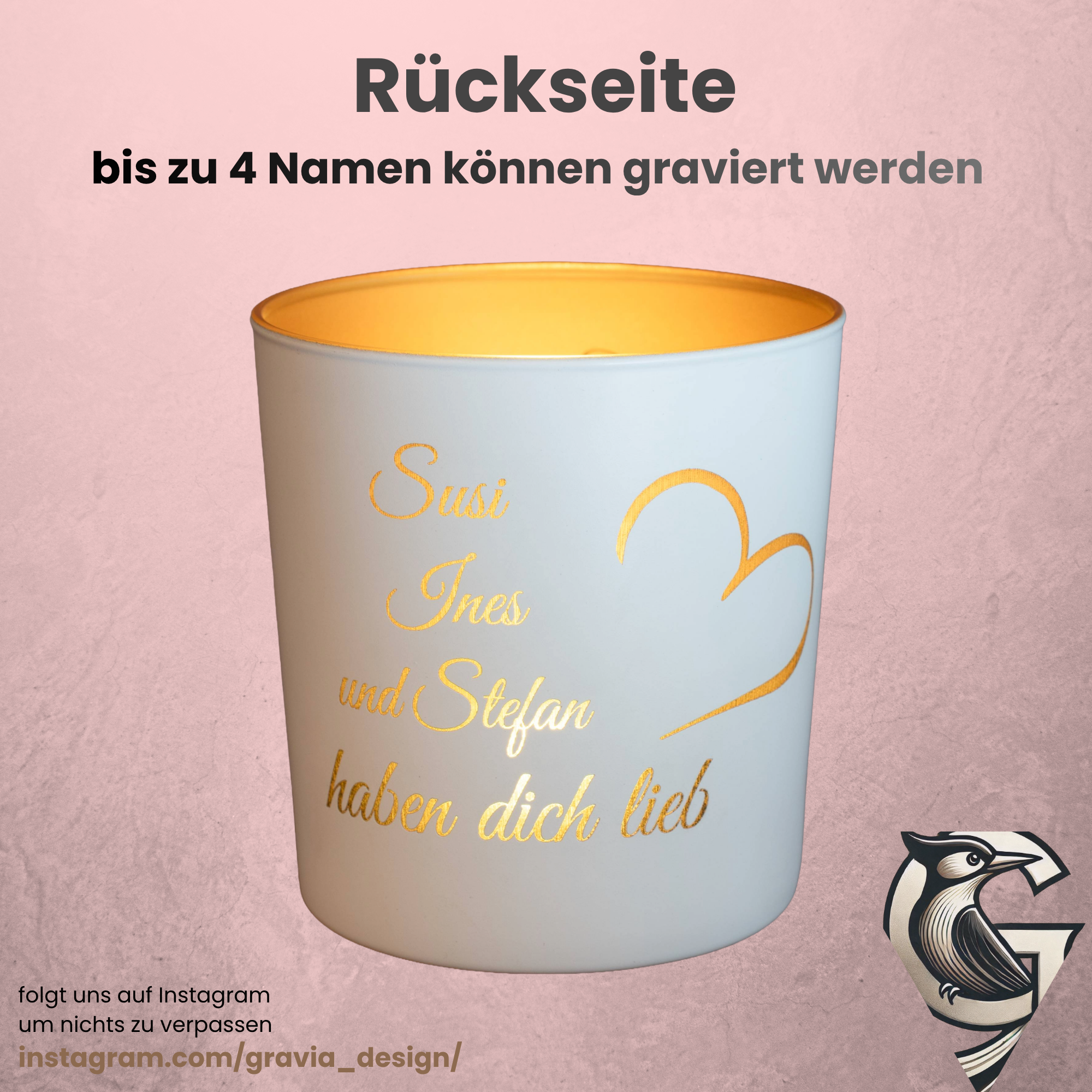 Personalisiertes Muttertags-Windlicht „Engel ohne Flügel“