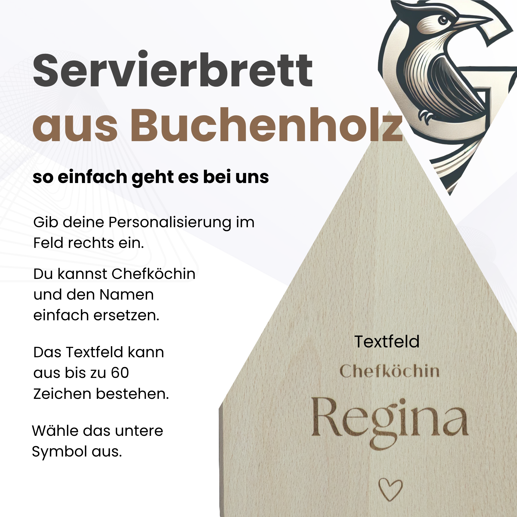 Personalisiertes Servierbrett „Chefköchin / Chefkoch“ mit Wunschname