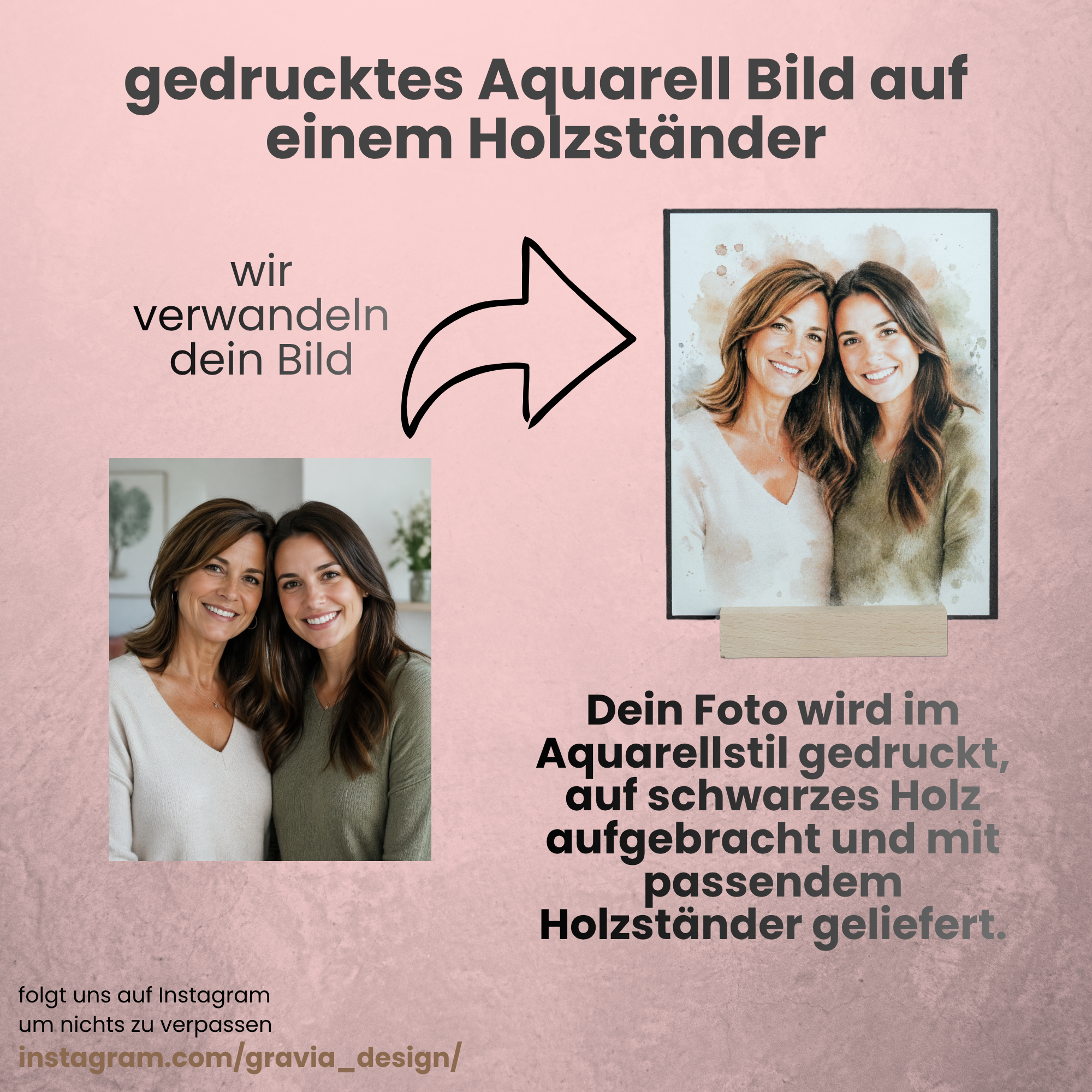 Muttertags-Set mit Windlicht & Aquarellbild