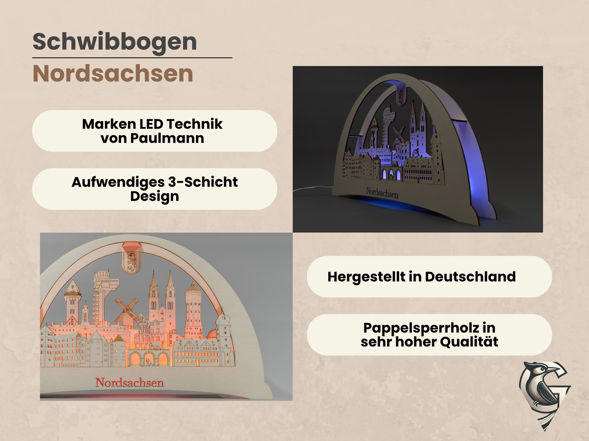 Schwibbogen Nordsachsen – beleuchtete Wahrzeichen deiner Heimat