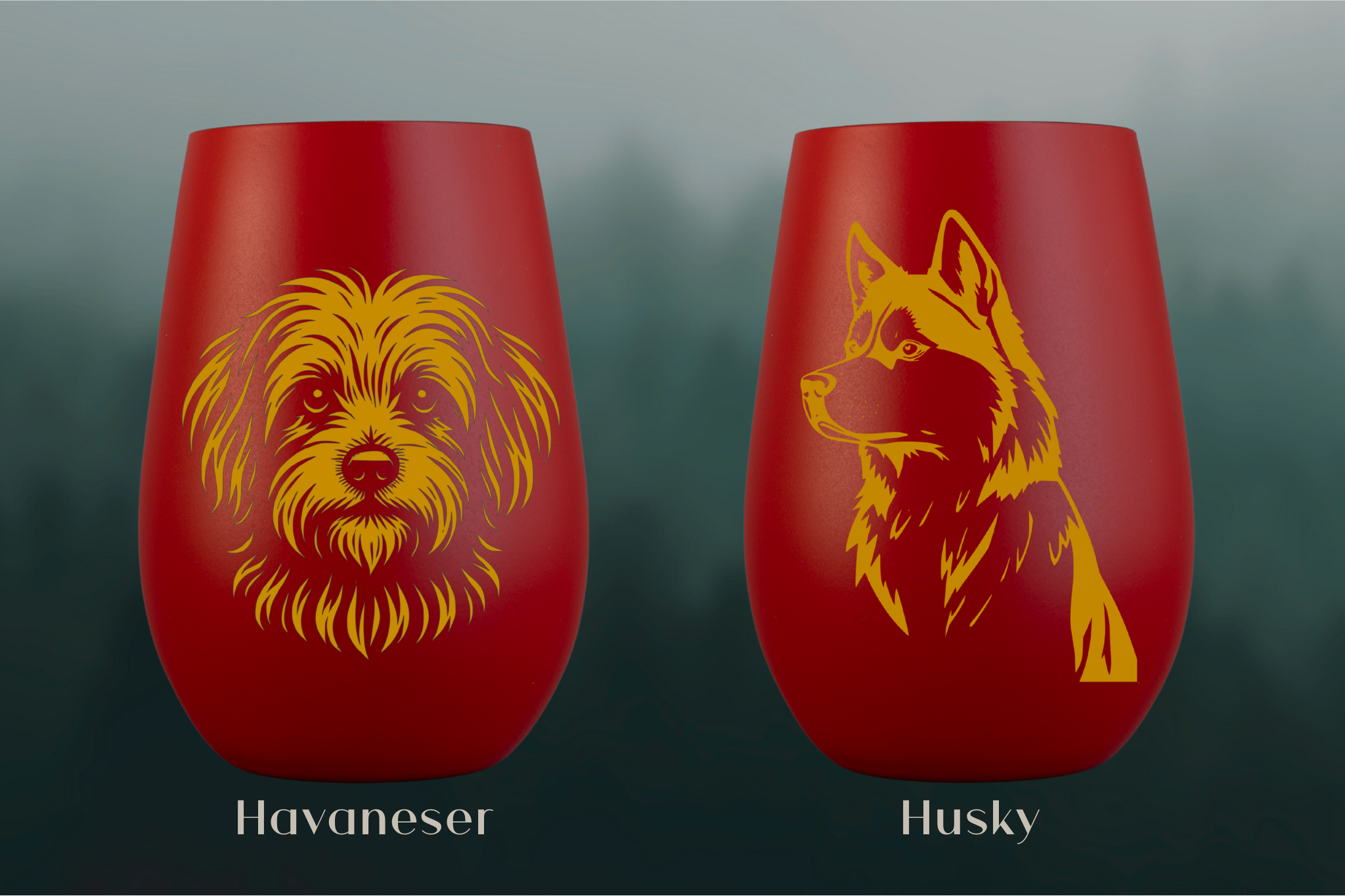 Stölzle Windlicht Rot mit Hundemotiv