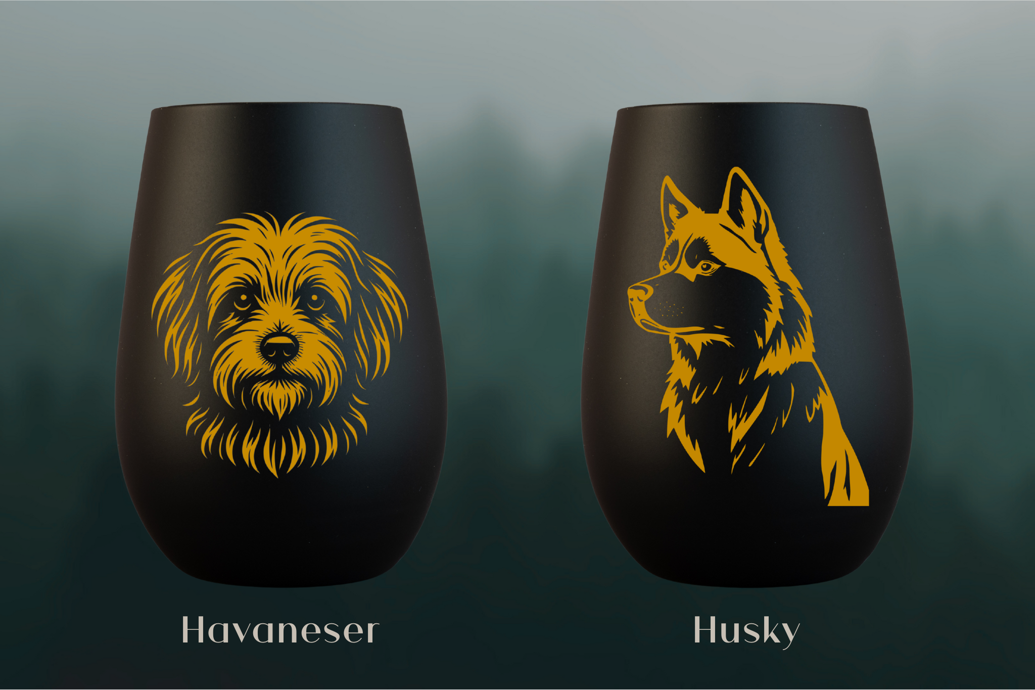 Stölzle Windlicht Schwarz mit Hundemotiv