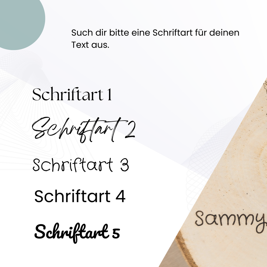 Personalisiert Baumscheibe - Fotogravur auf Holz verschiedene Größen