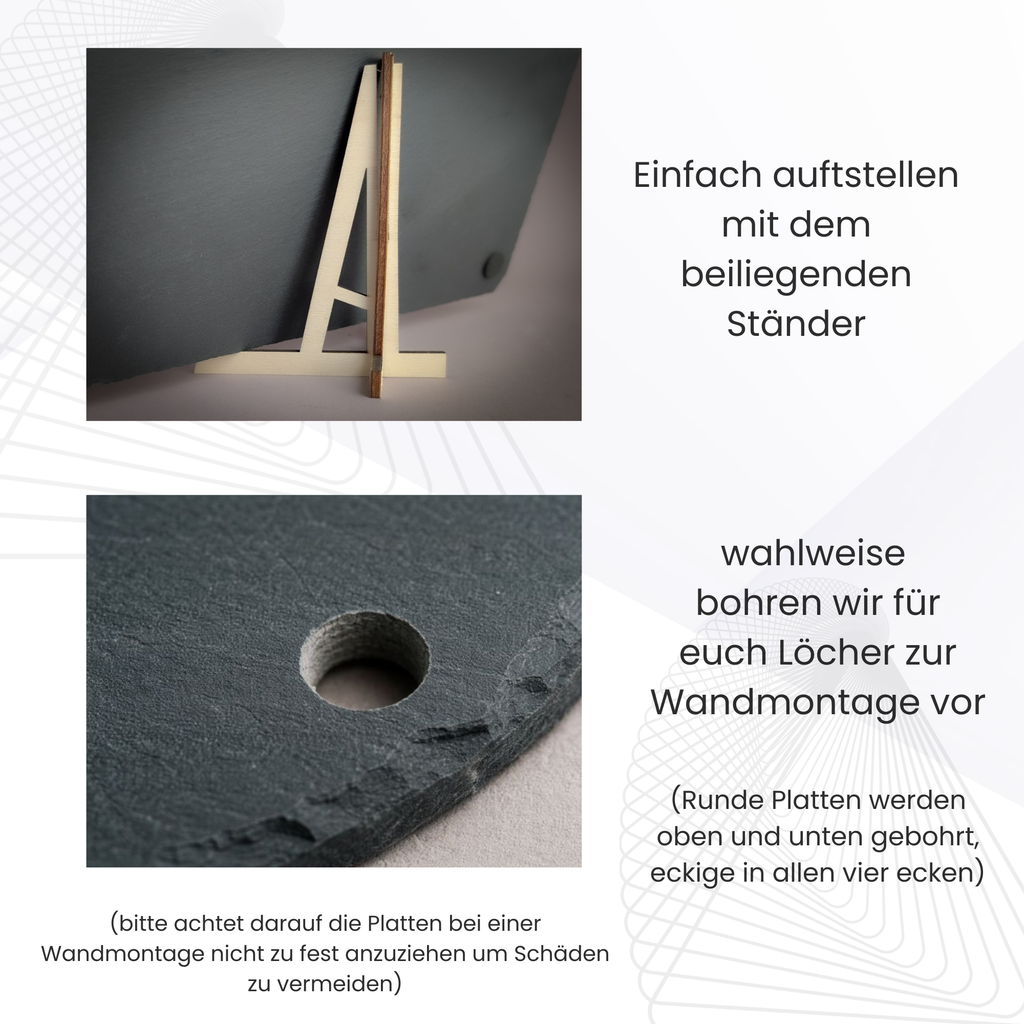 Boxentafel 30x20cm für Pferdestall mit Foto graviert auf Schiefer mit Platz für Informationen