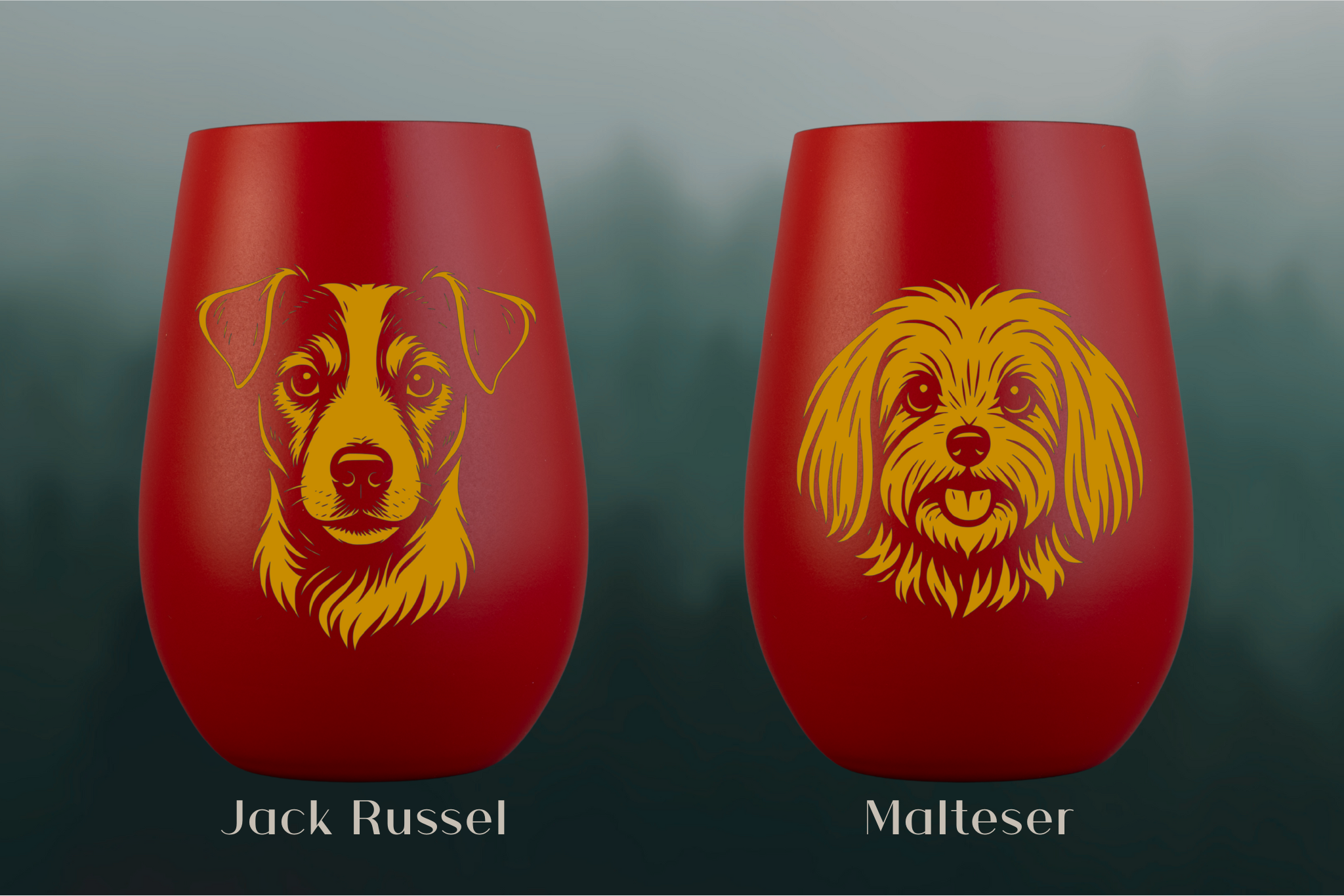 Stölzle Windlicht Rot mit Hundemotiv