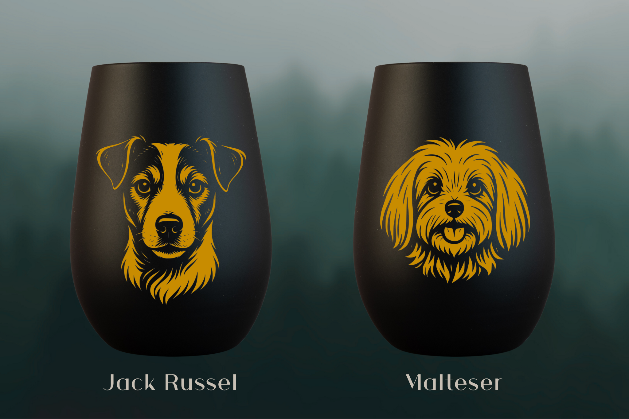 Stölzle Windlicht Schwarz mit Hundemotiv