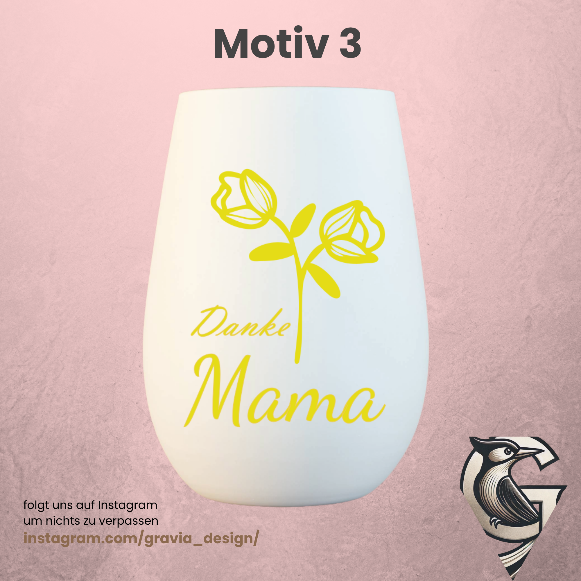 Muttertags-Set mit Aquarellbild & personalisiertem Windlicht