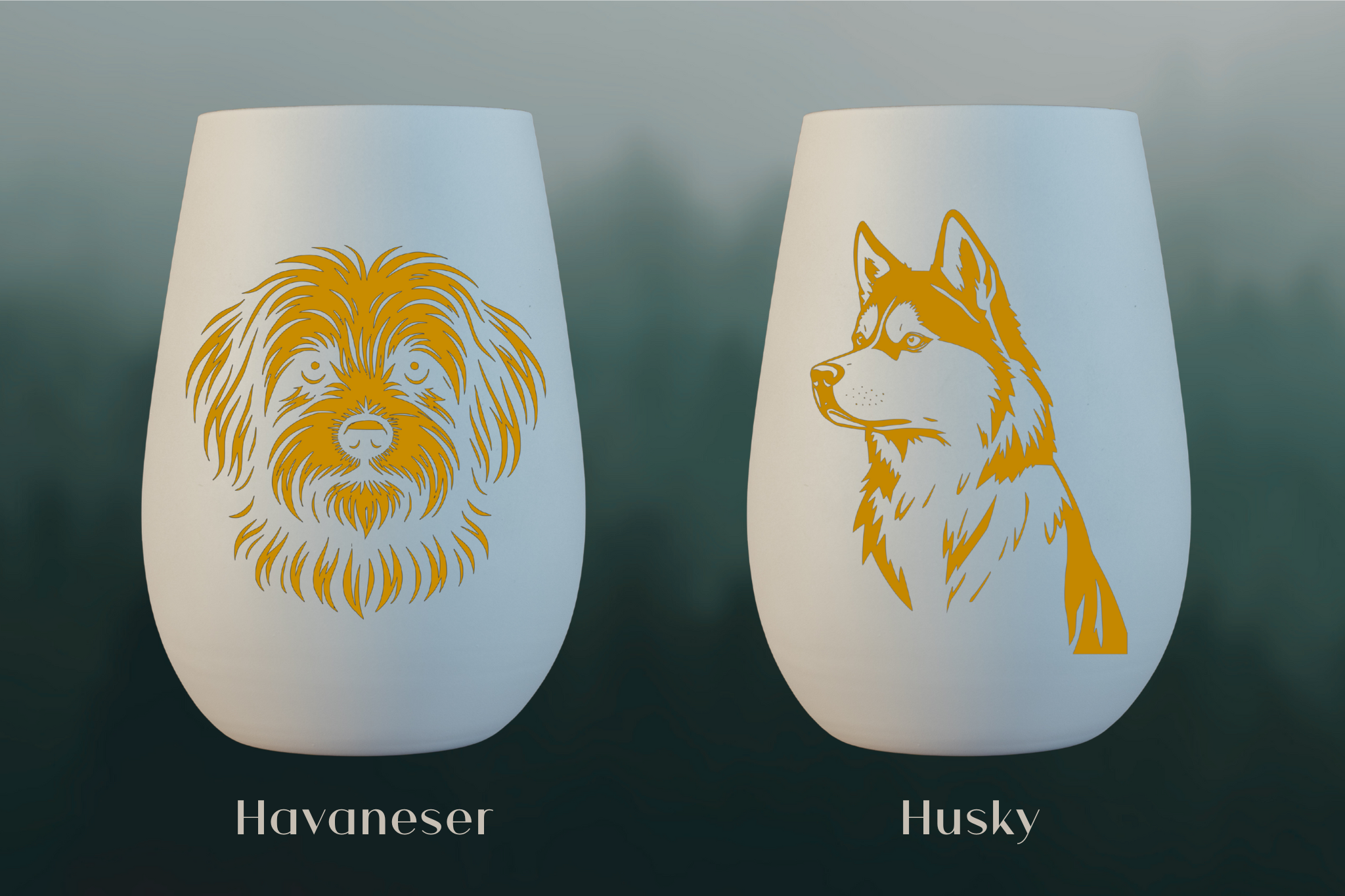 Stölzle Windlicht Weiß mit Hundemotiv