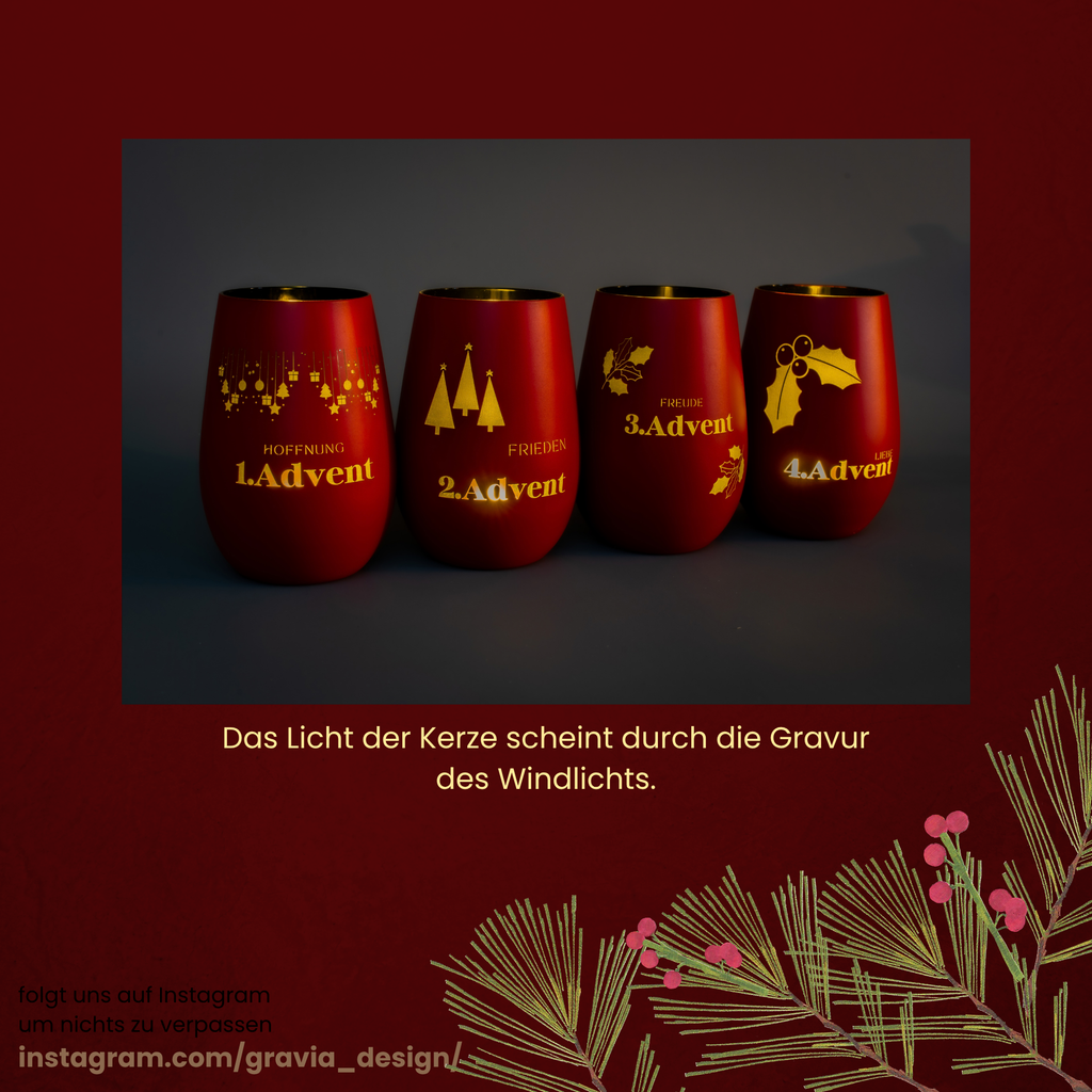 Adventslichter für Adventskränze und Weihnachtsdekoration zum selber basteln