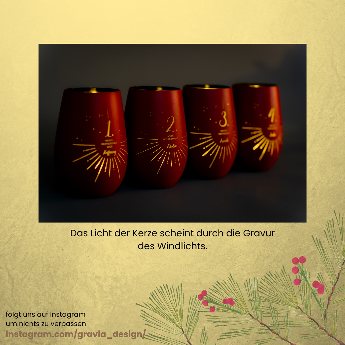 Adventslichter für Adventskränze und Weihnachtsdekoration zum selber basteln (Kopie)