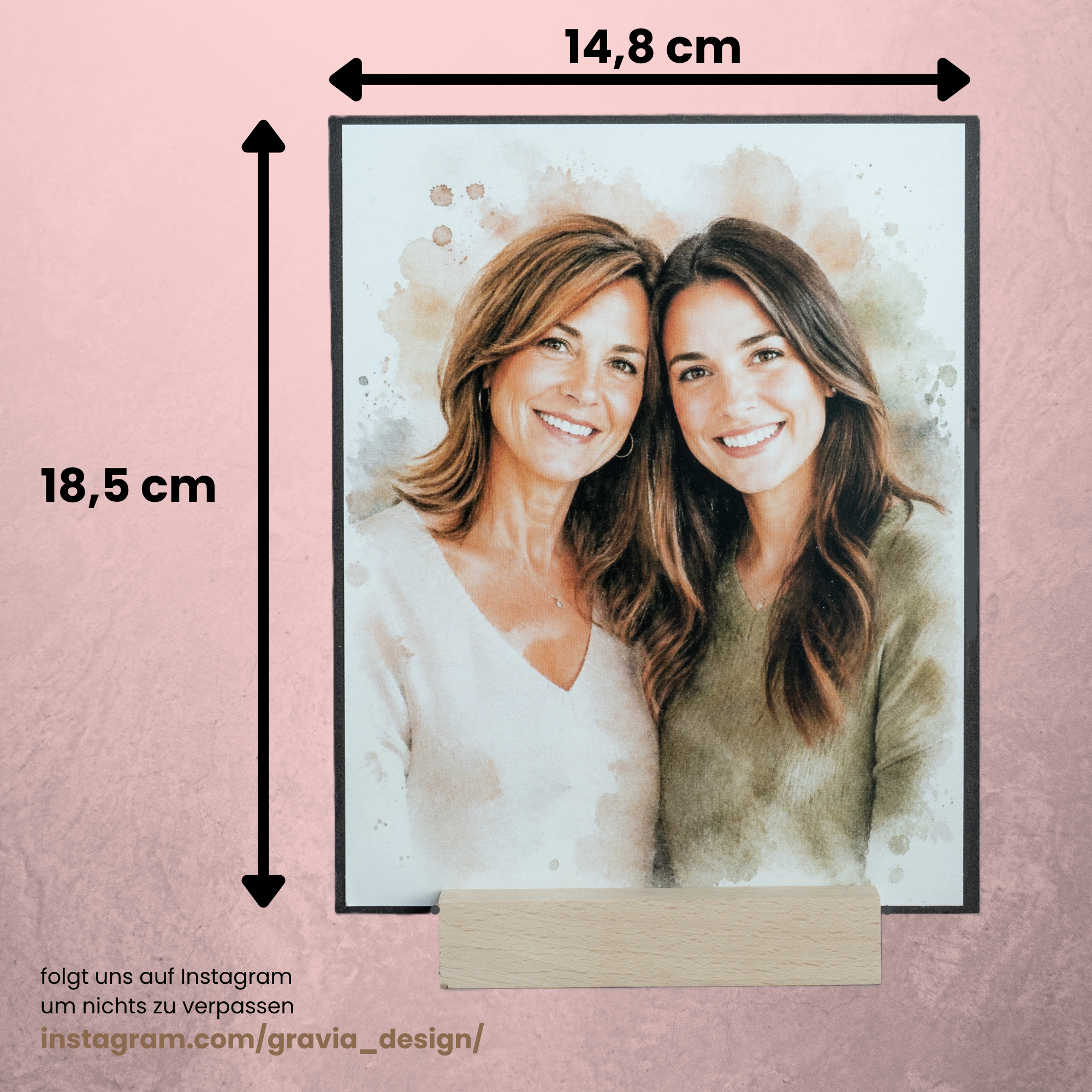 Muttertags-Set mit Aquarellbild & personalisiertem Windlicht