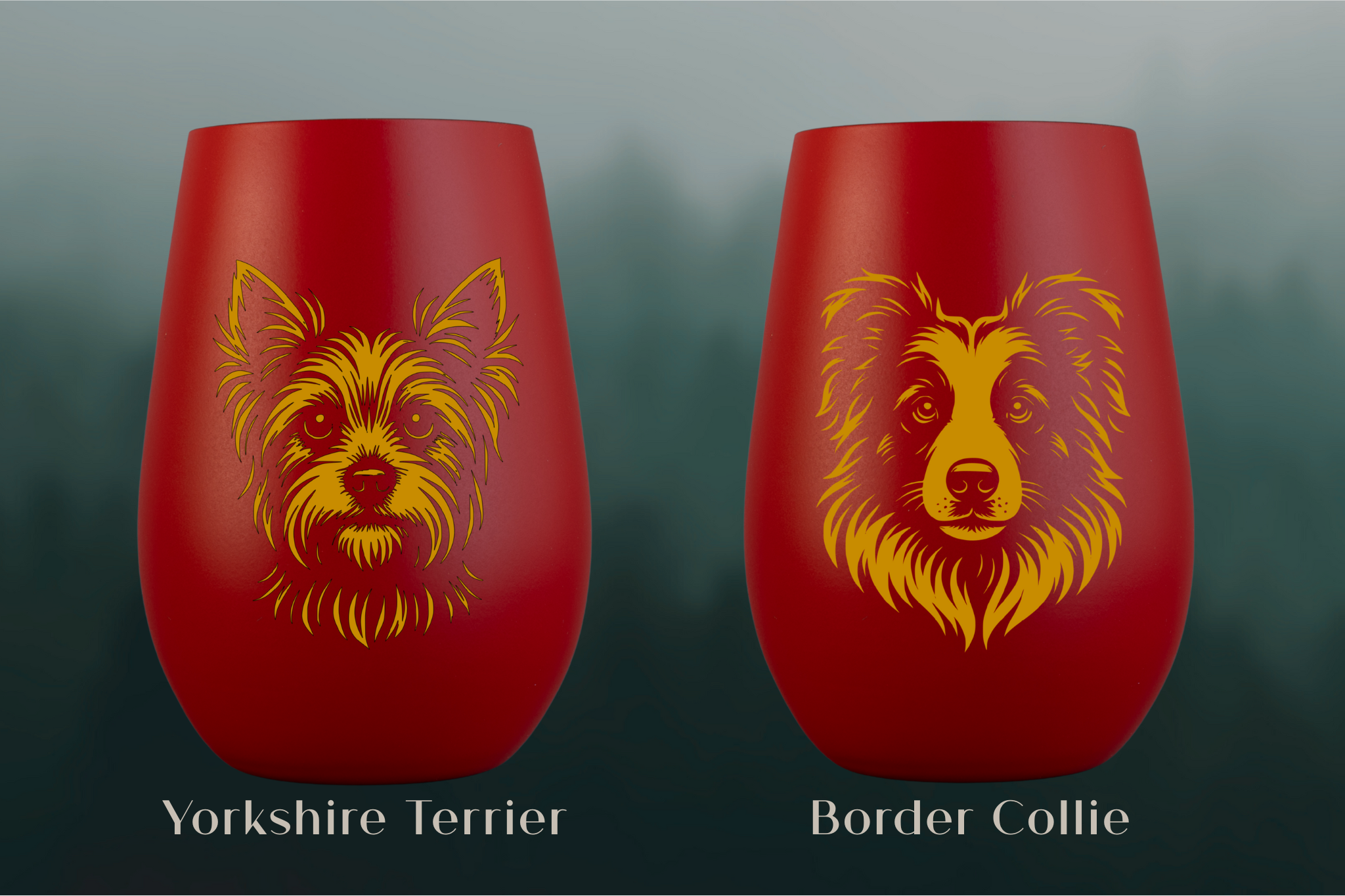 Stölzle Windlicht Rot mit Hundemotiv