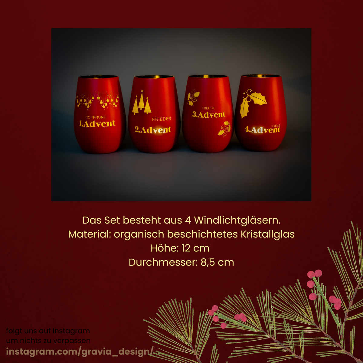 Adventslichter für Adventskränze und Weihnachtsdekoration zum selber basteln