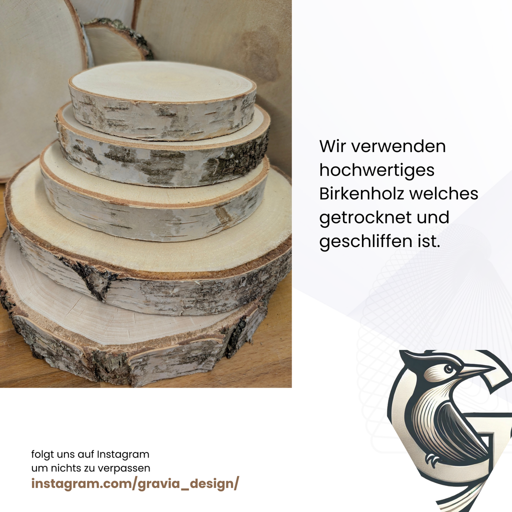 Personalisiert Baumscheibe - Fotogravur auf Holz verschiedene Größen