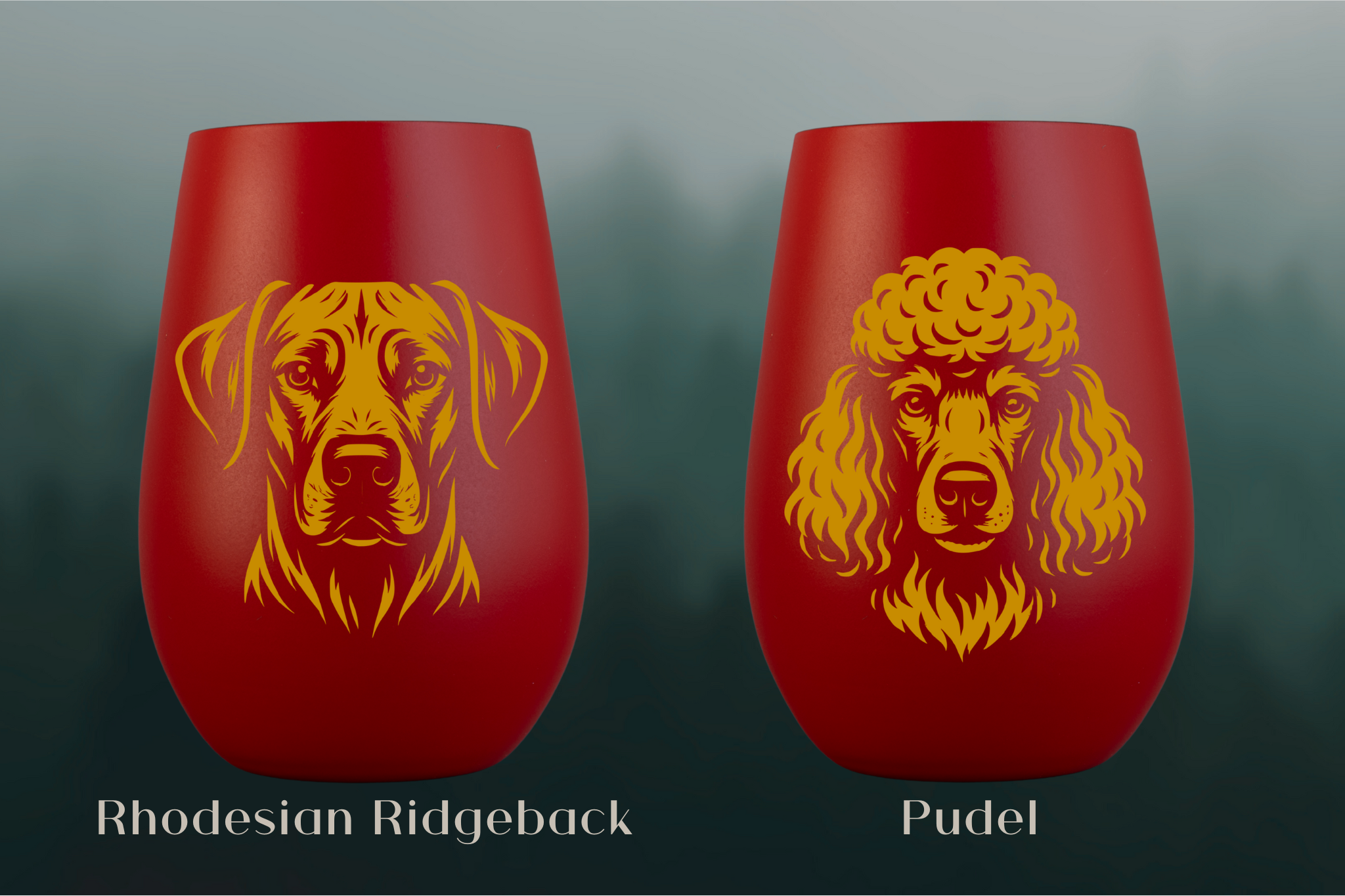 Stölzle Windlicht Rot mit Hundemotiv