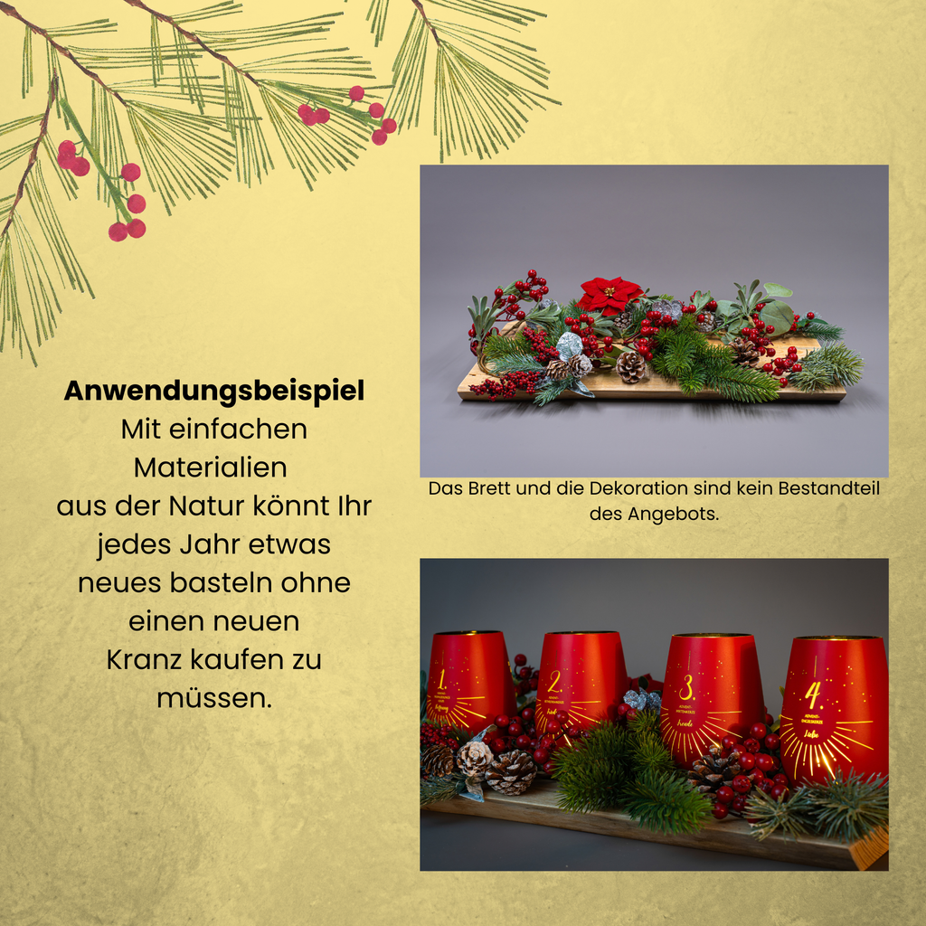 Adventslichter für Adventskränze und Weihnachtsdekoration zum selber basteln (Kopie)