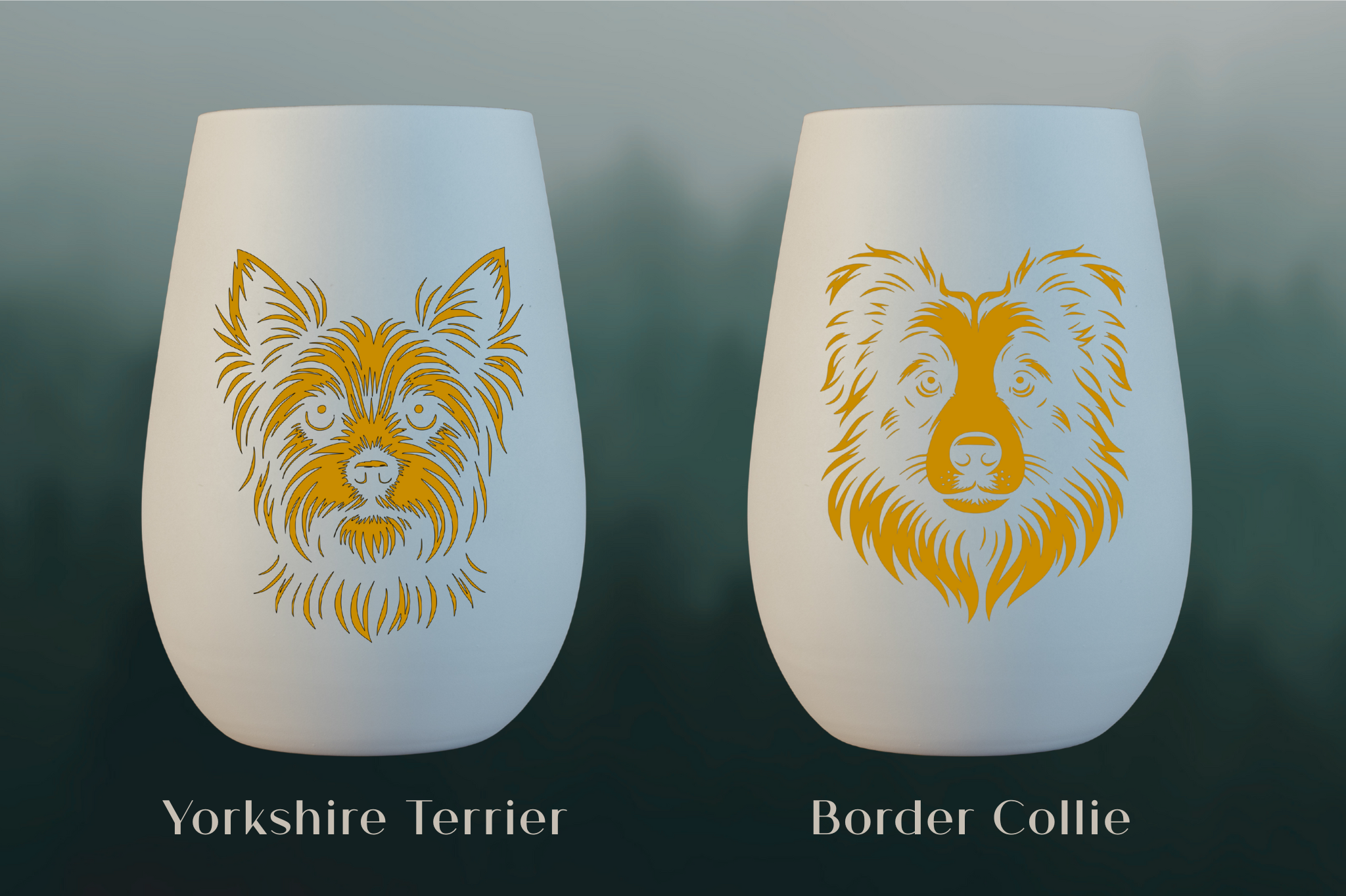 Stölzle Windlicht Weiß mit Hundemotiv