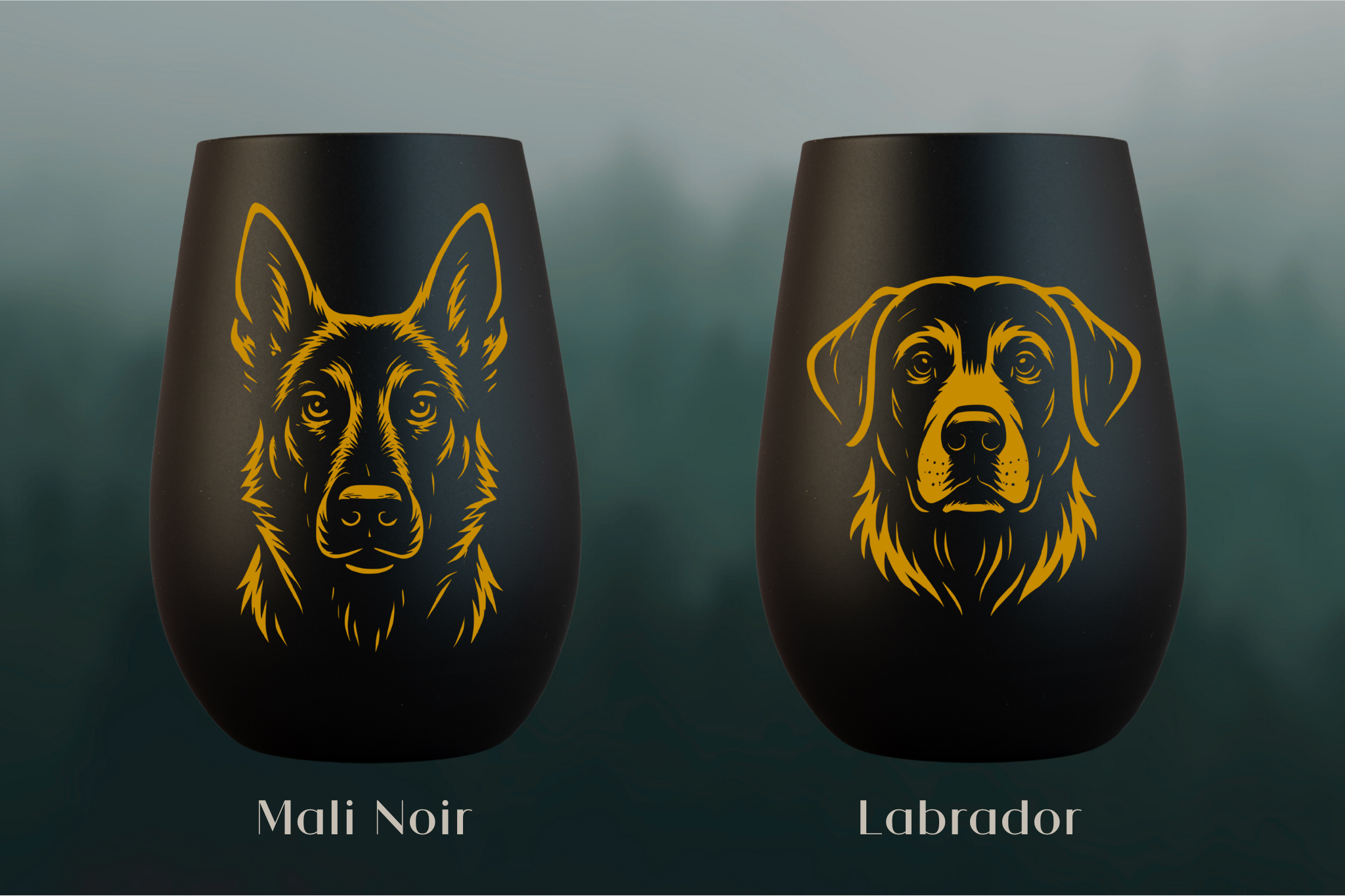 Stölzle Windlicht Schwarz mit Hundemotiv