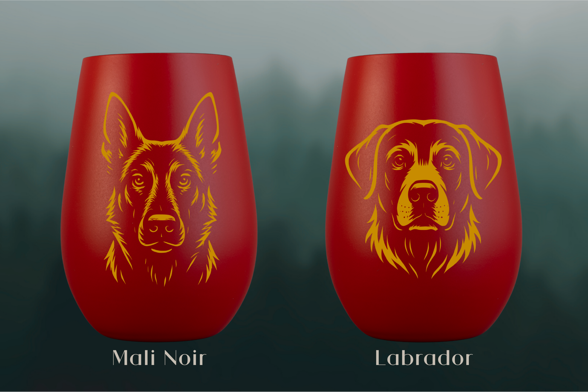 Stölzle Windlicht Rot mit Hundemotiv