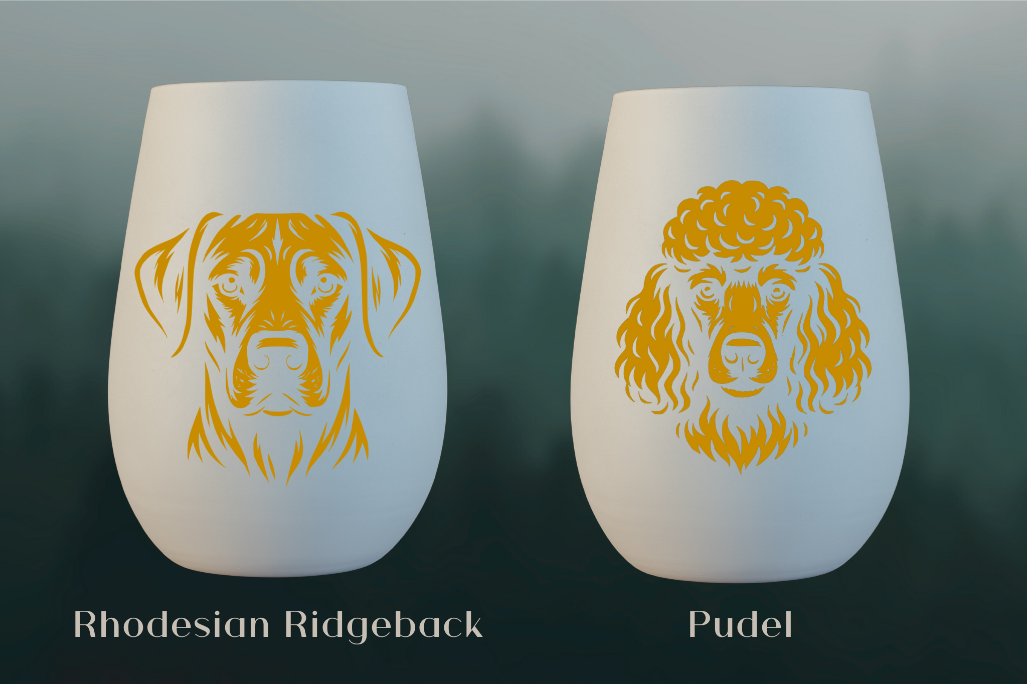 Stölzle Windlicht Weiß mit Hundemotiv