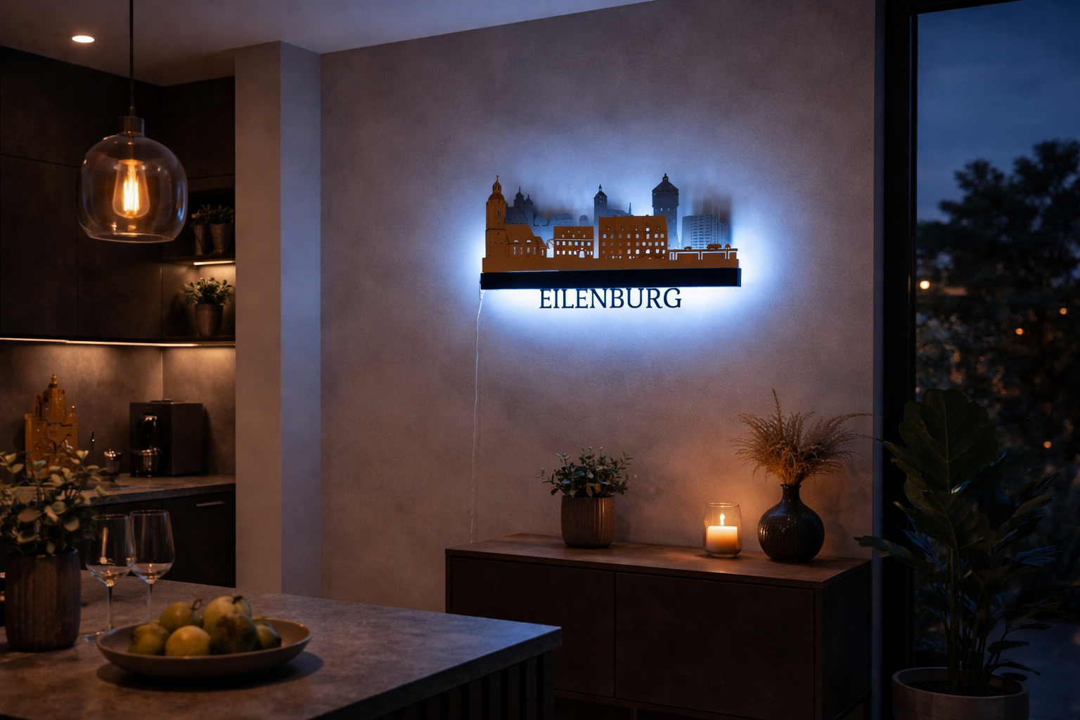 Eilenburger Skyline mit LED Beleuchtung