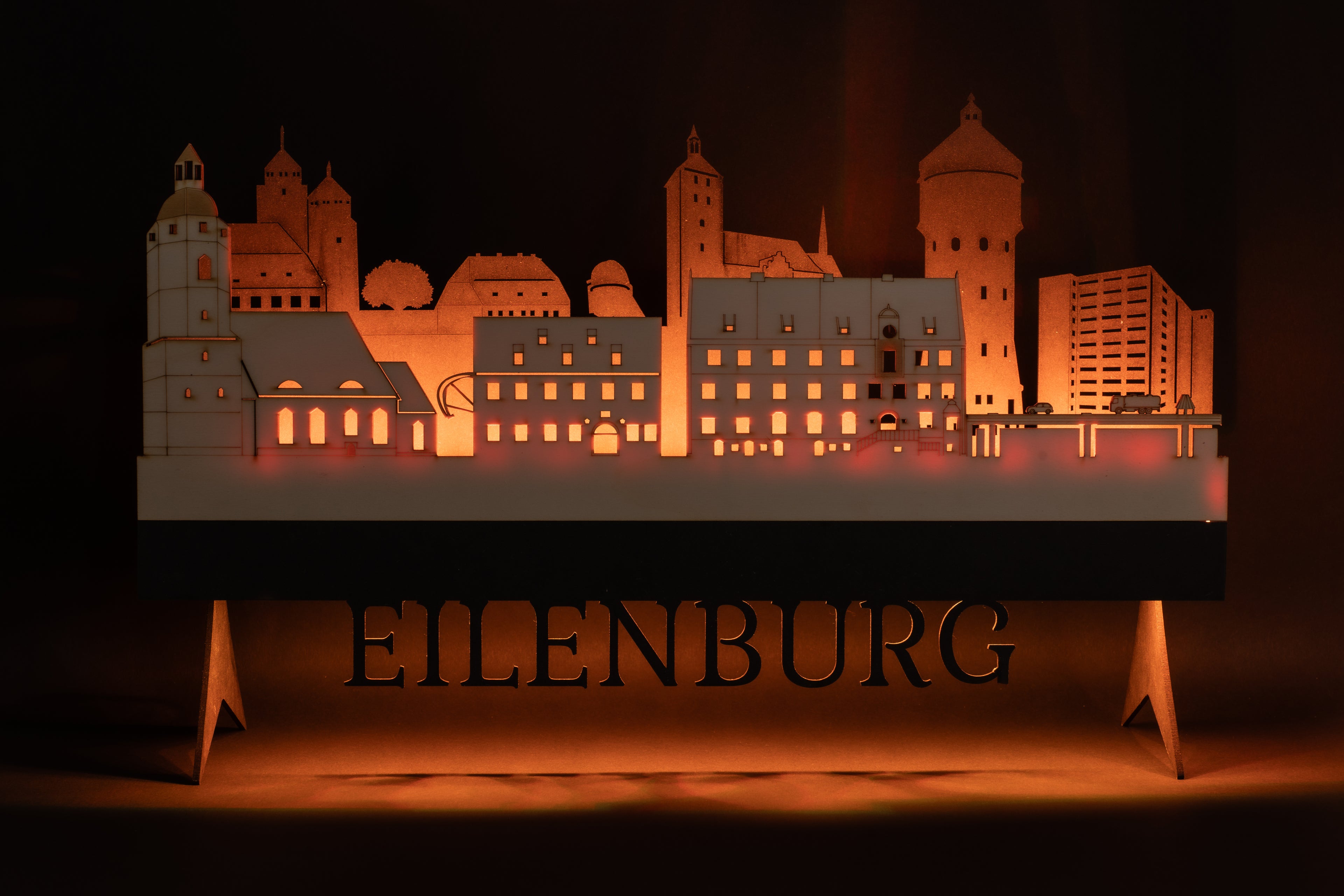 Eilenburger Skyline mit LED Beleuchtung