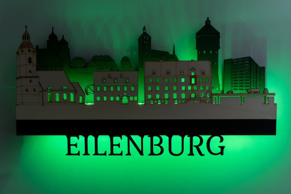 Eilenburger Skyline mit LED Beleuchtung