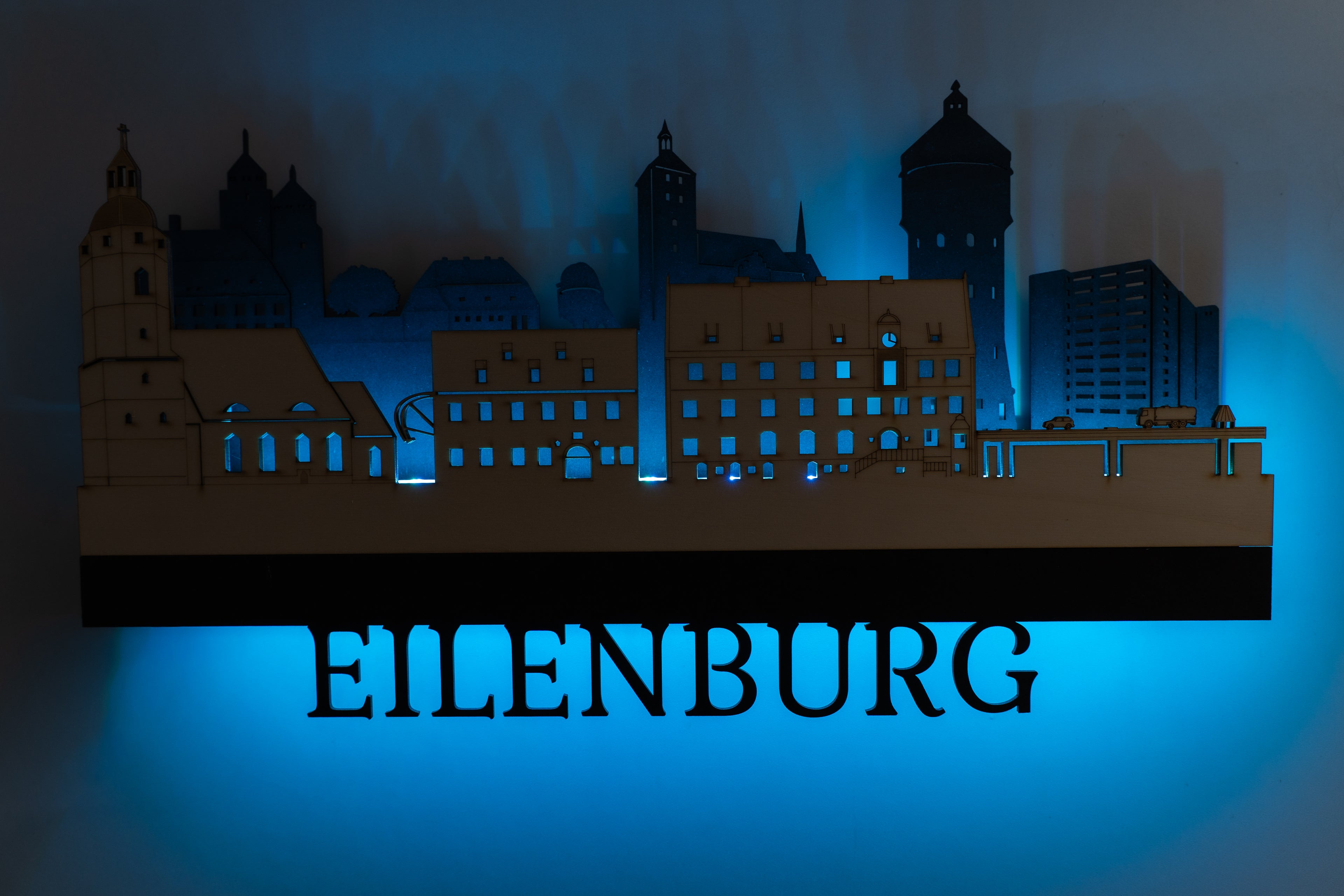 Eilenburger Skyline mit LED Beleuchtung