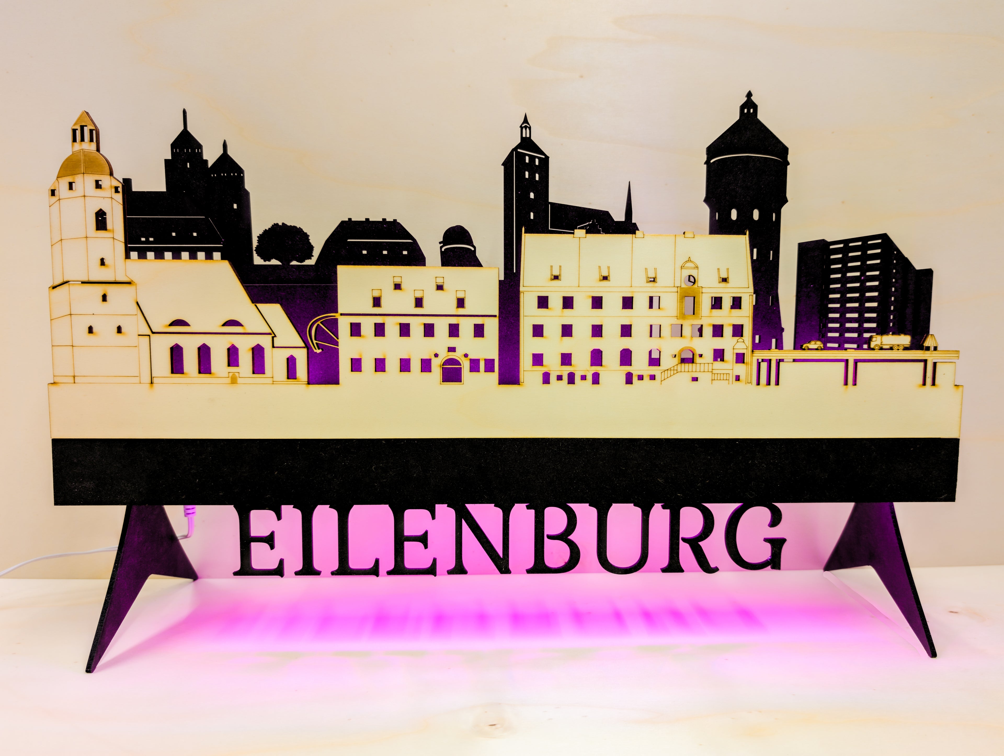 Eilenburger Skyline mit LED Beleuchtung