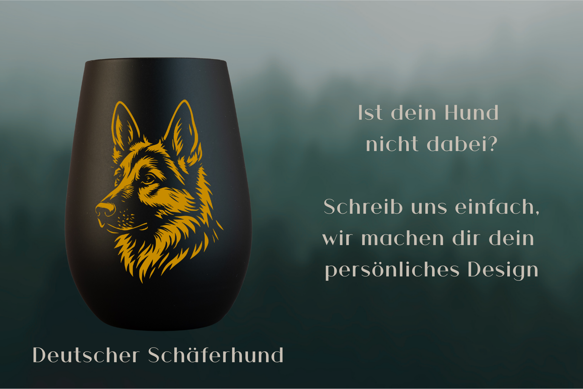 Stölzle Windlicht Schwarz mit Hundemotiv