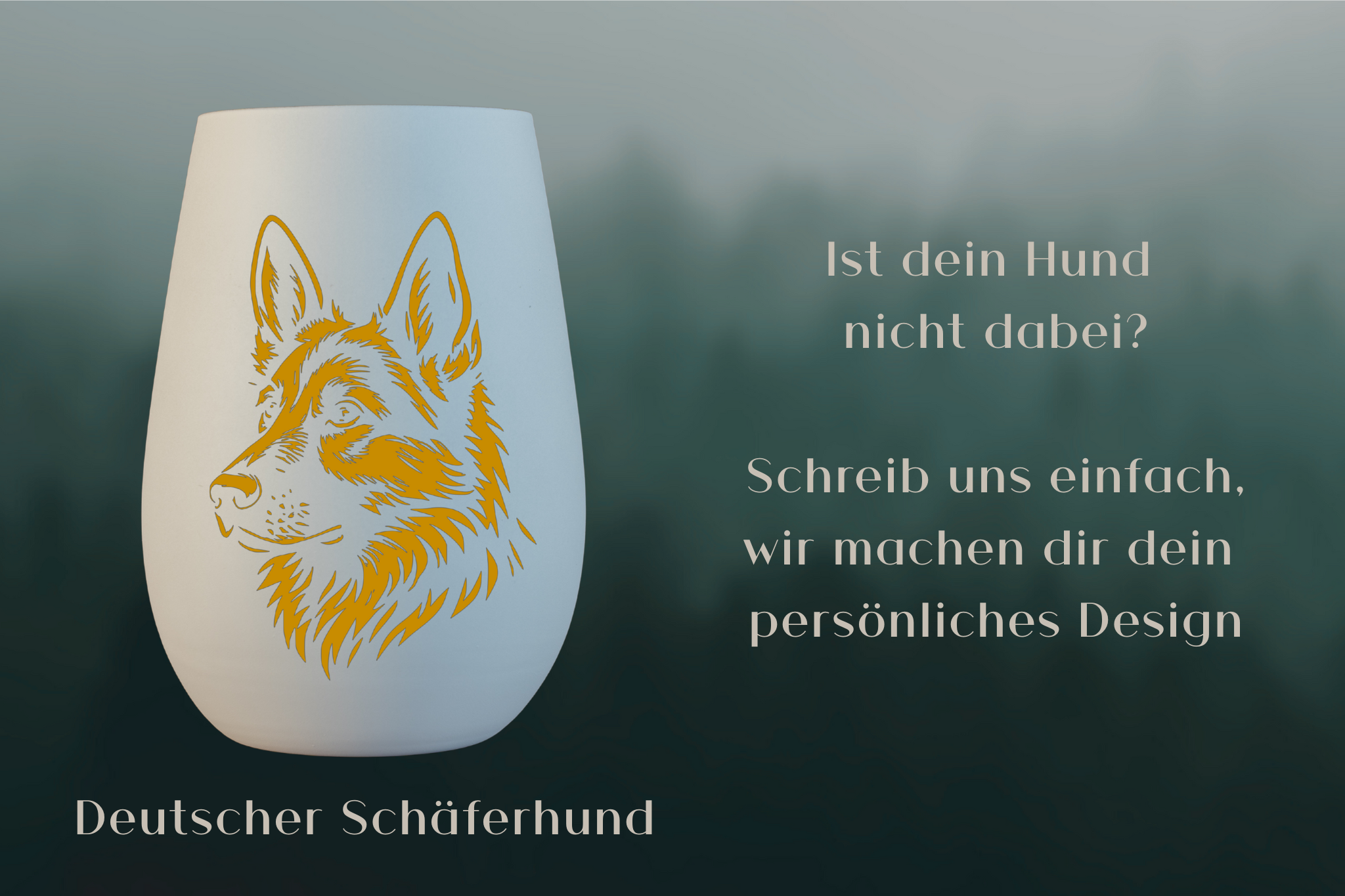 Stölzle Windlicht Weiß mit Hundemotiv