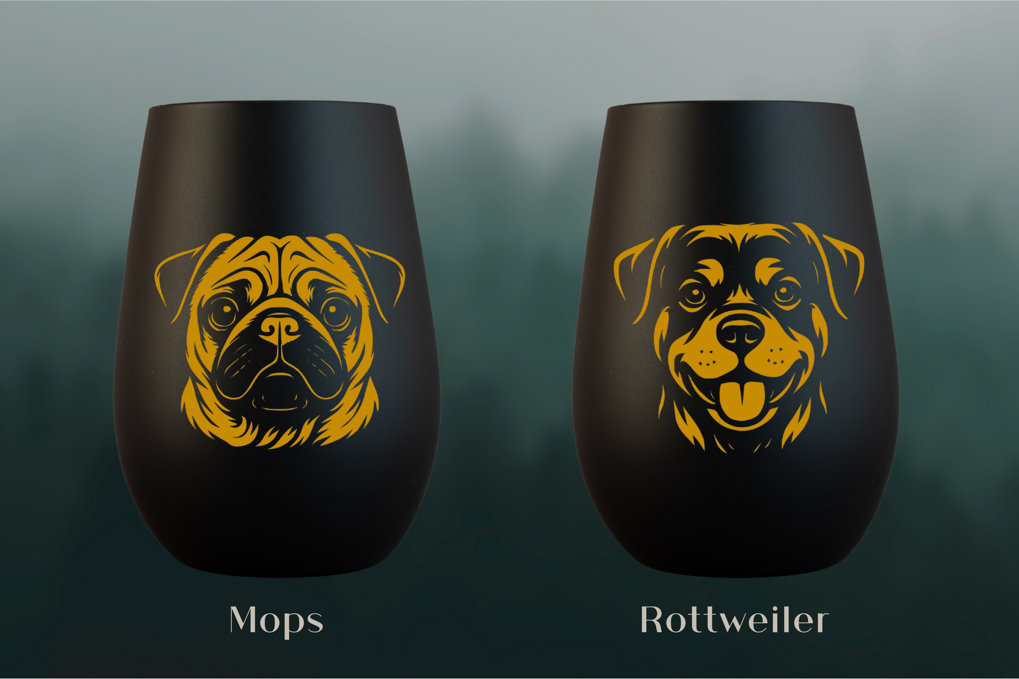 Stölzle Windlicht Schwarz mit Hundemotiv