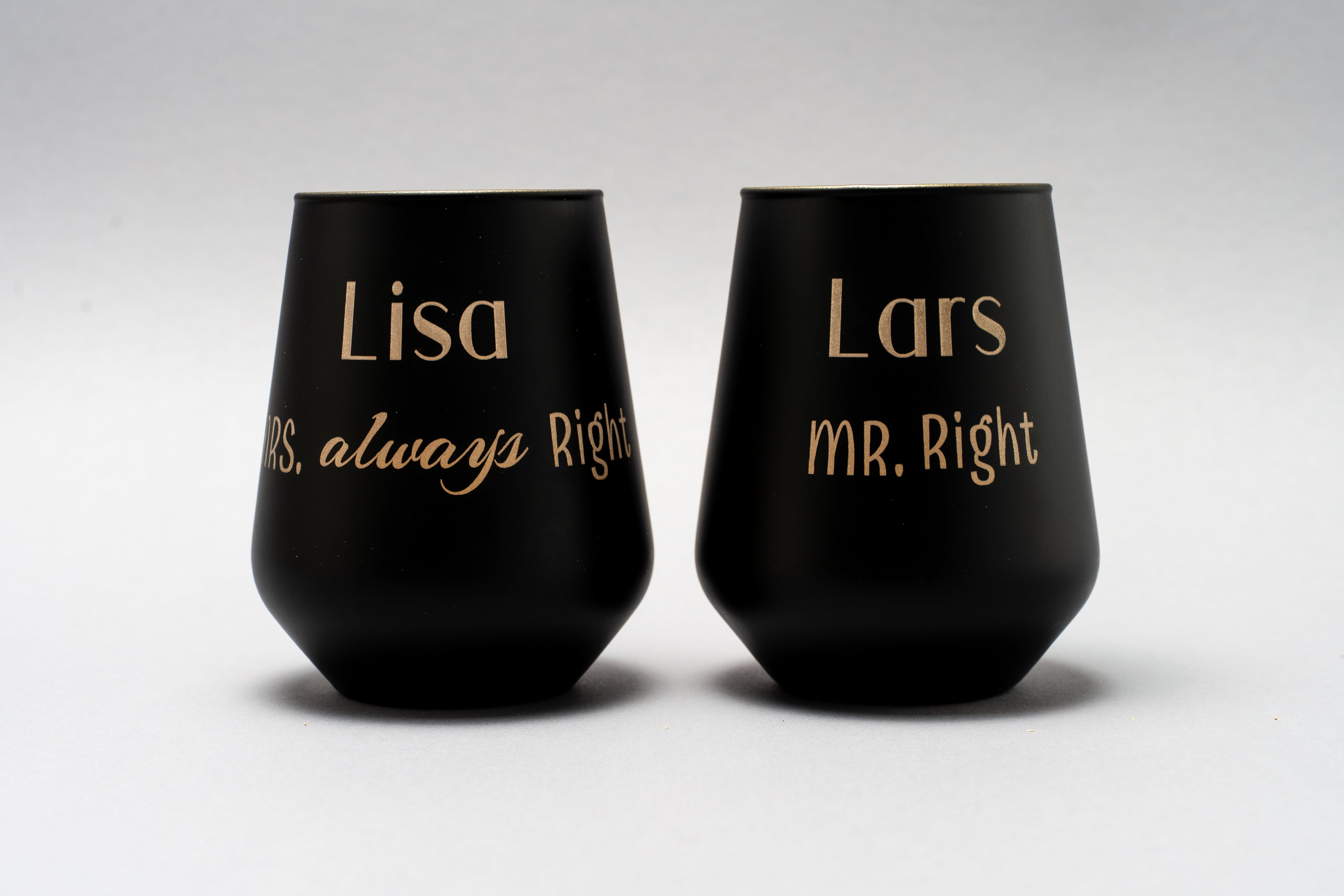 Glas Set Personalisiert "Mrs. always right"